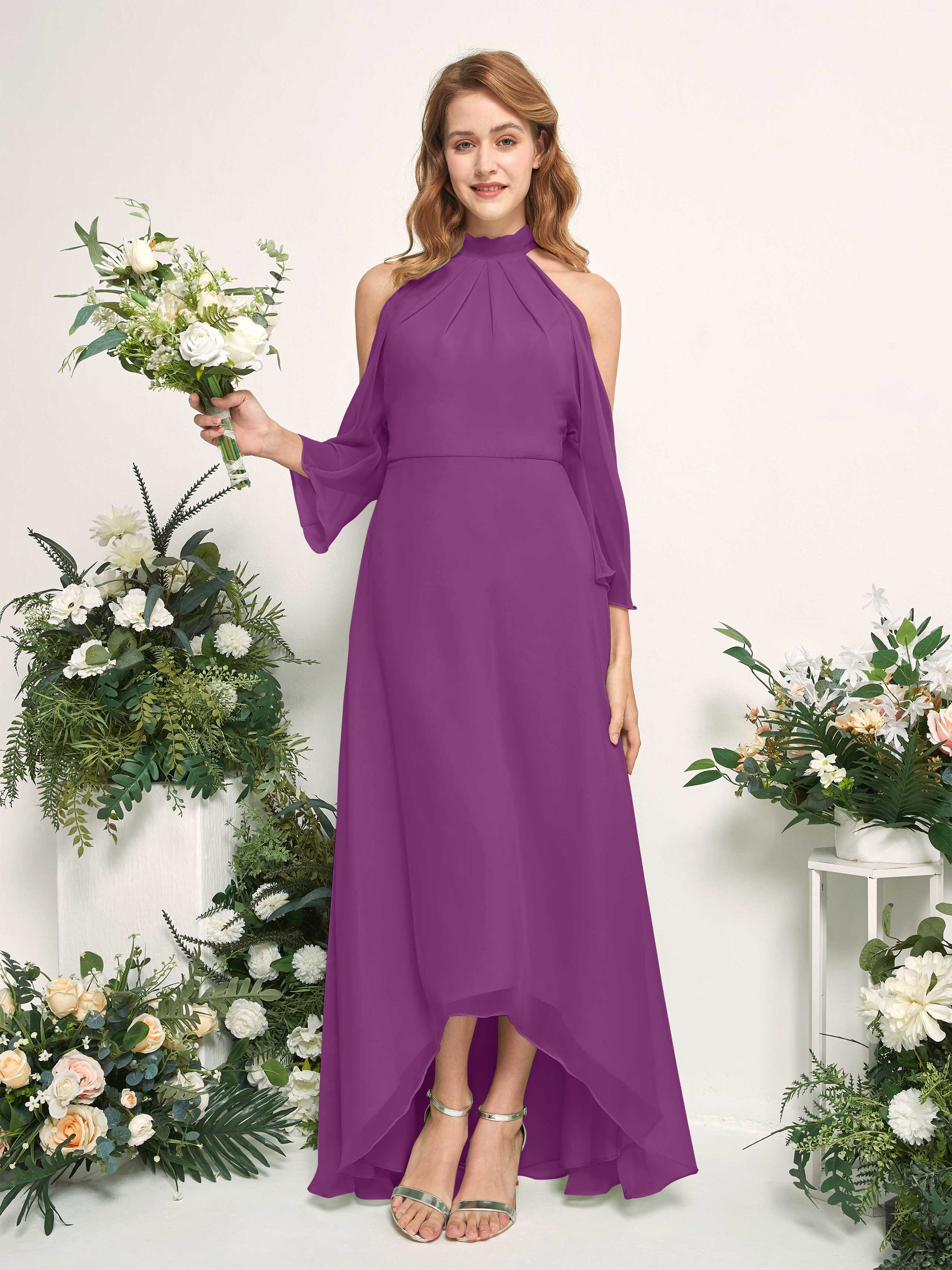 Maxine Purple Halter Maxi Dress