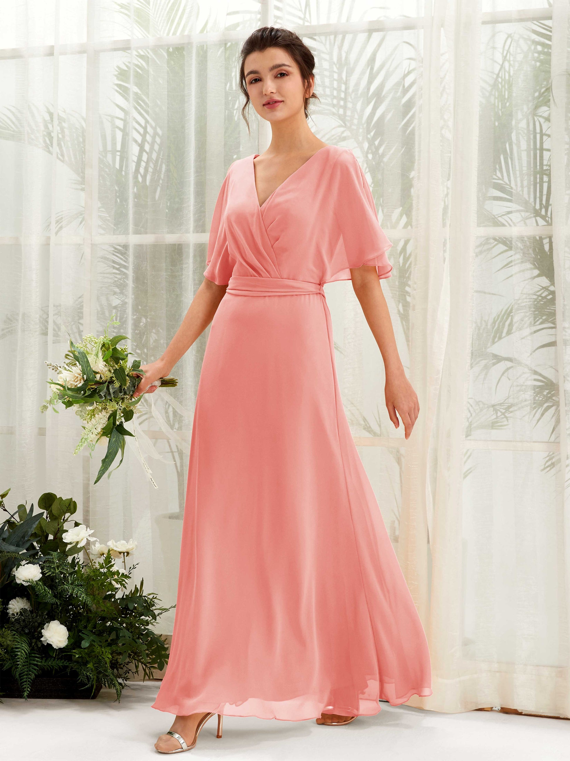 Merta Peach Pink Maxi Dress