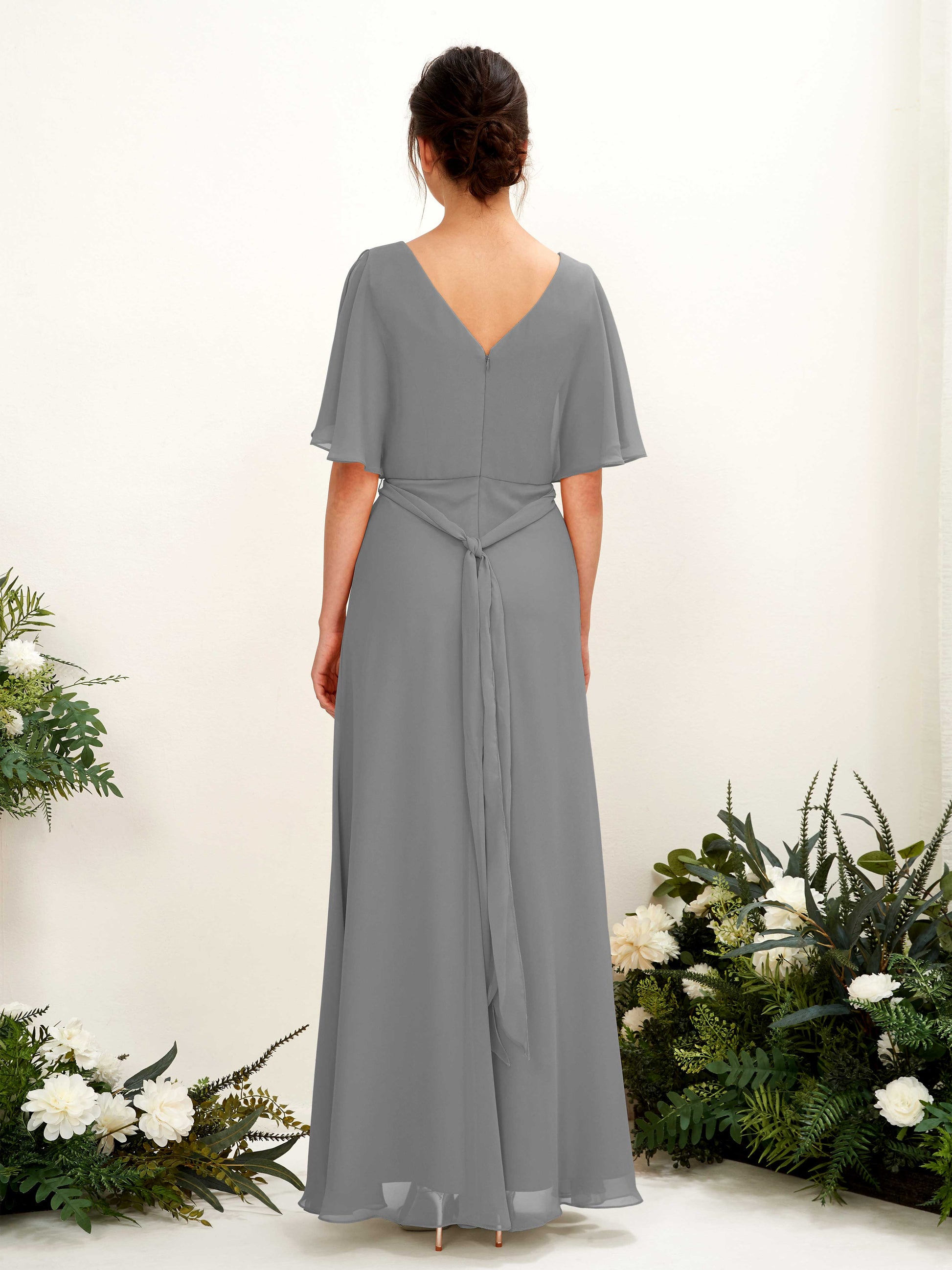 Merta Steel Gray Maxi Dress