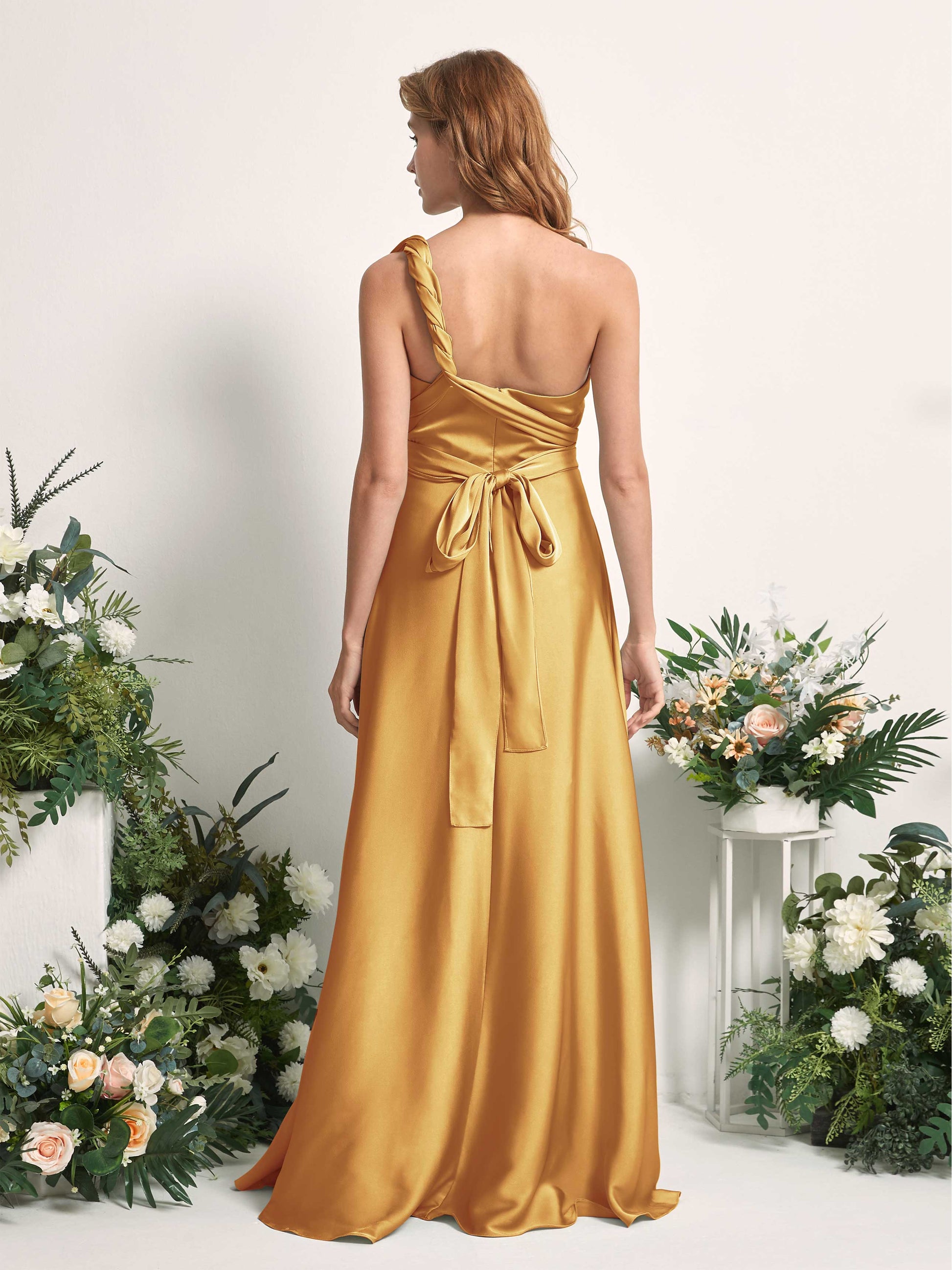 Mirabelle Canary Satin Maxi Dress