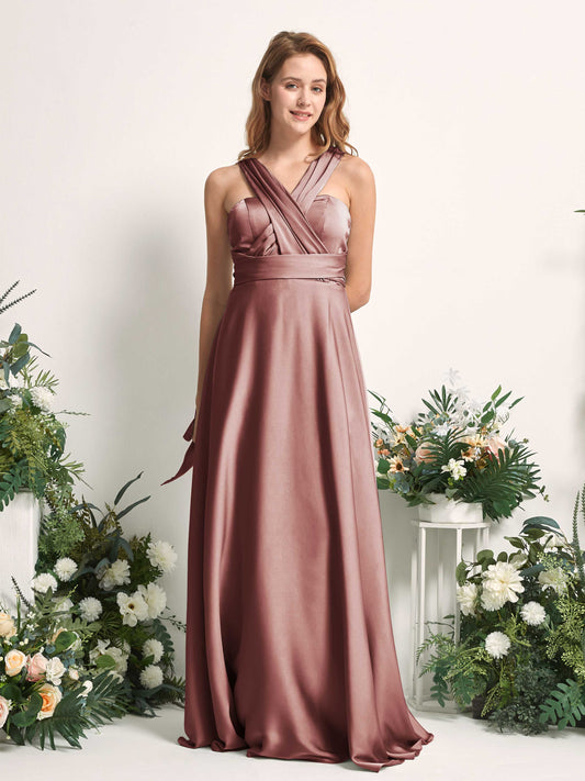 Mirabelle Desert Rose Satin Maxi Dress