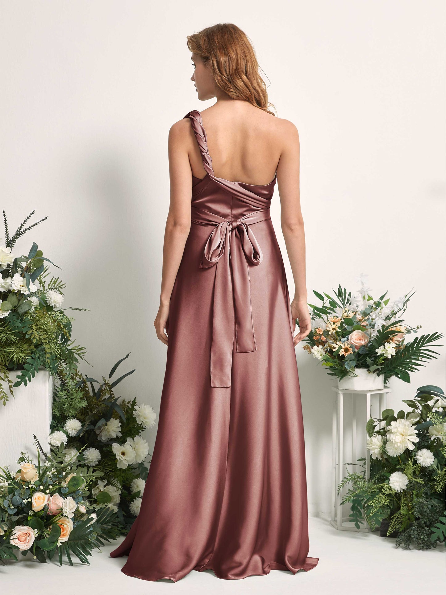 Mirabelle Desert Rose Satin Maxi Dress