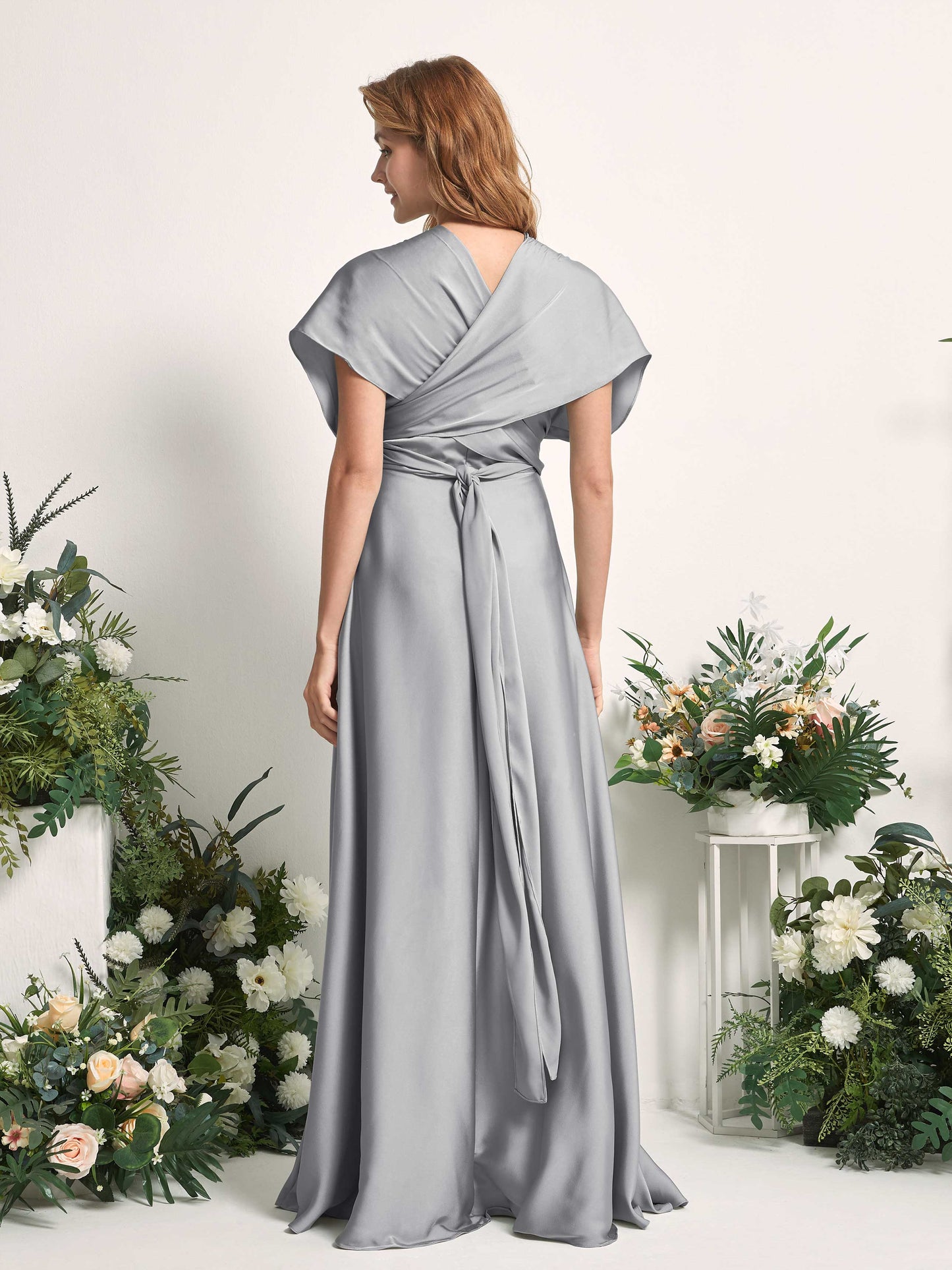 Mirabelle Dove Satin Maxi Dress