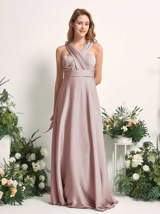 Mirabelle Dusty Rose Satin Maxi Dress