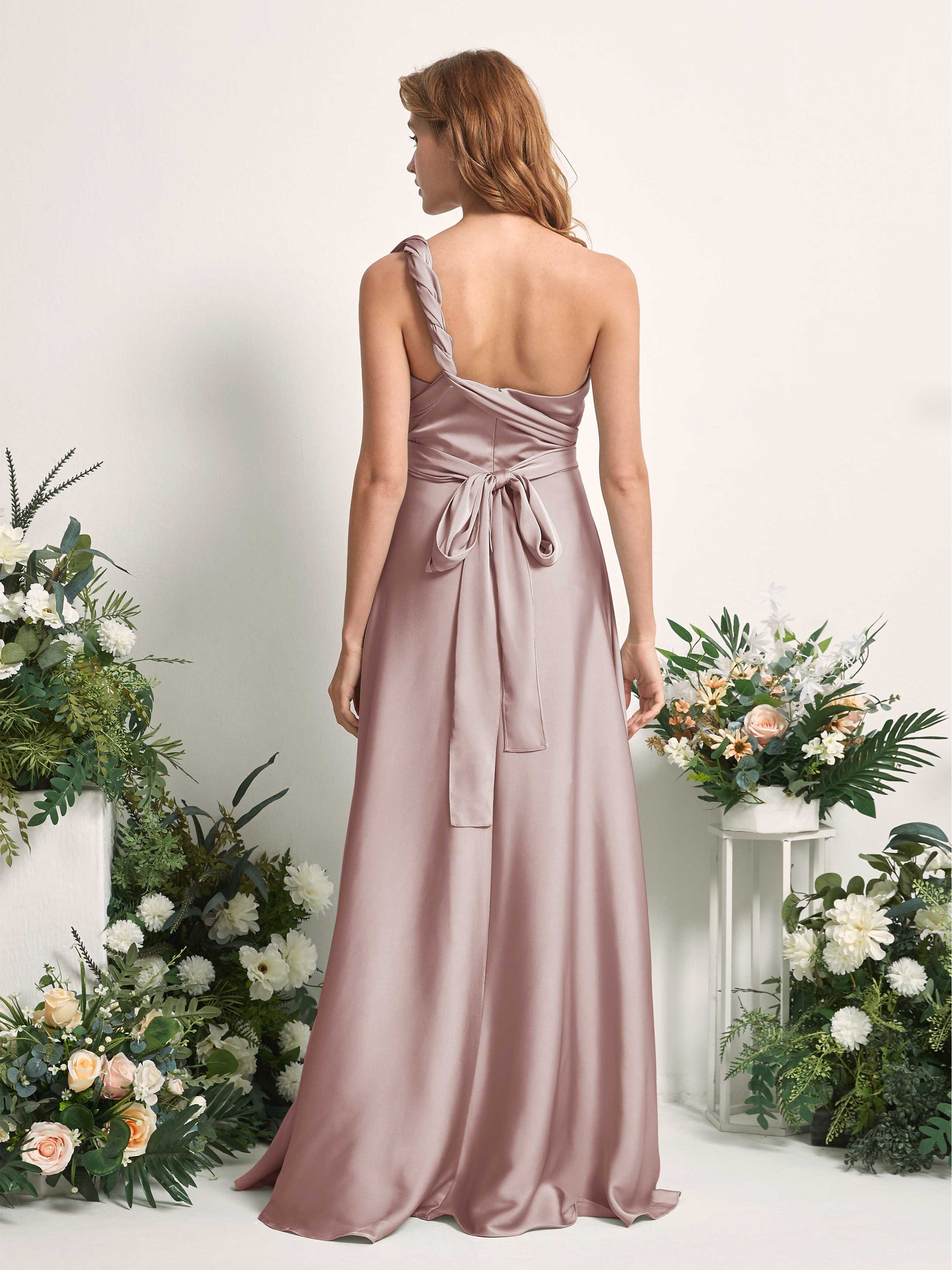 Mirabelle Dusty Rose Satin Maxi Dress