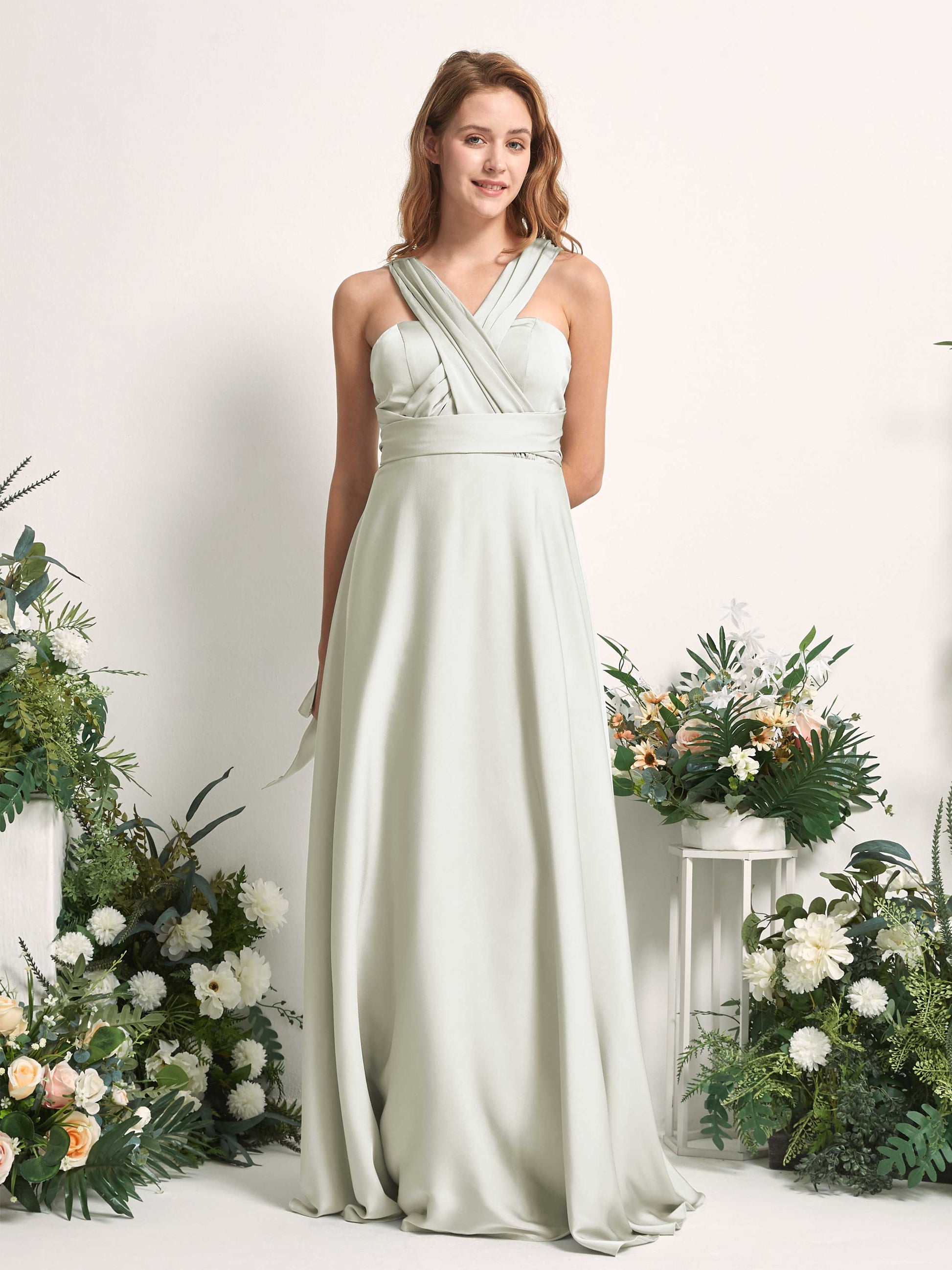 Mirabelle Ivory Satin Maxi Dress