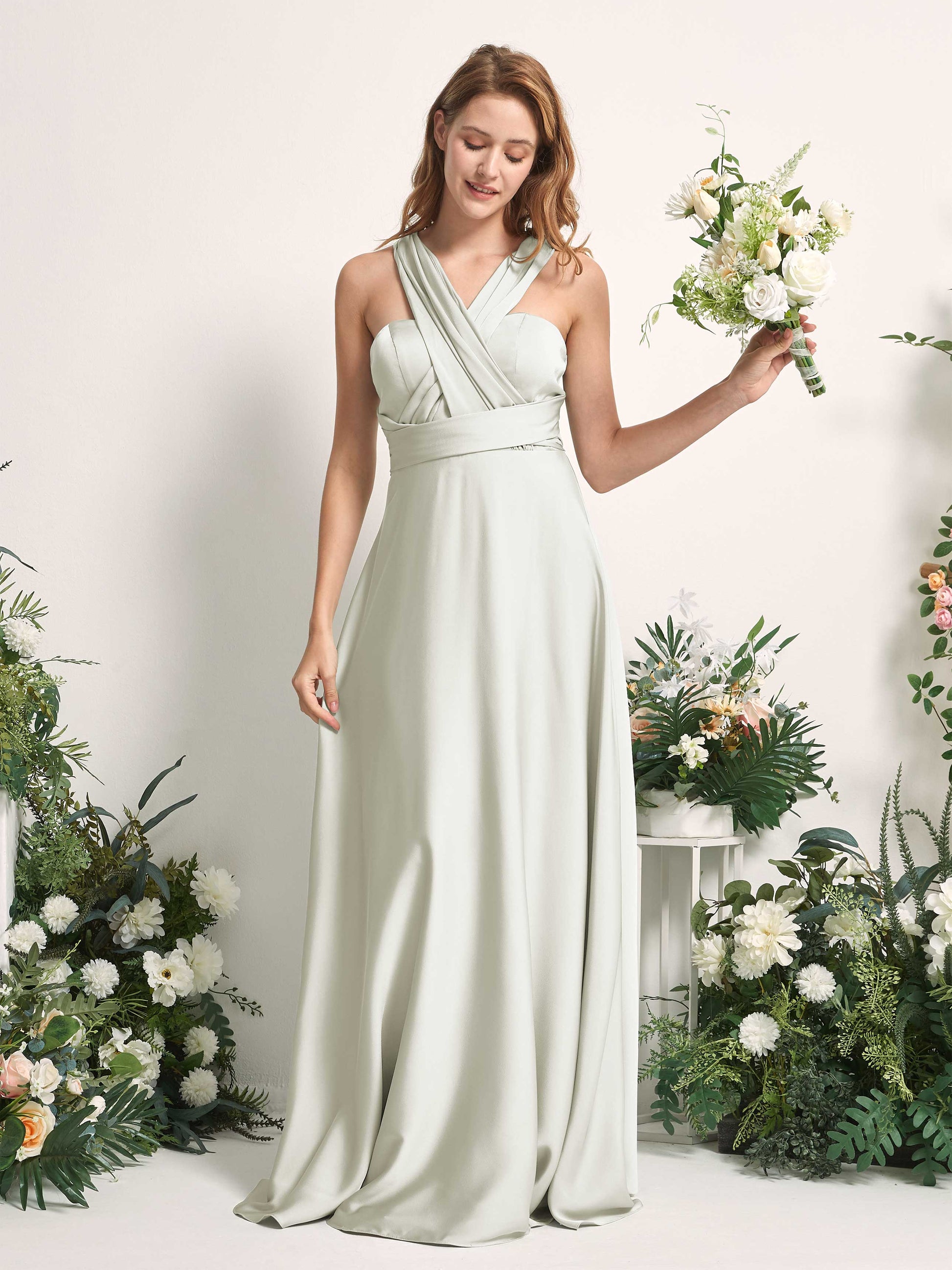 Mirabelle Ivory Satin Maxi Dress