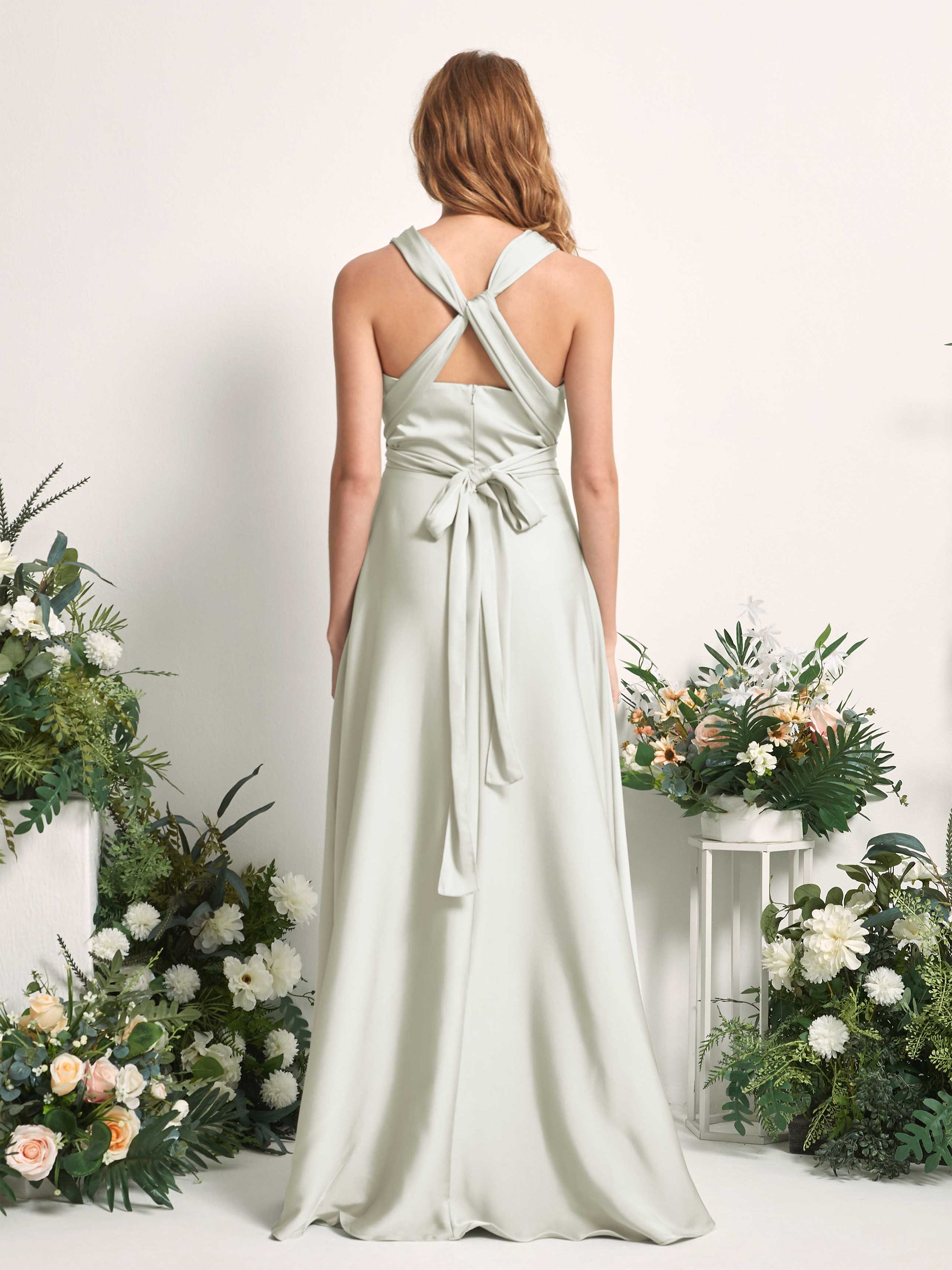 Mirabelle Ivory Satin Maxi Dress