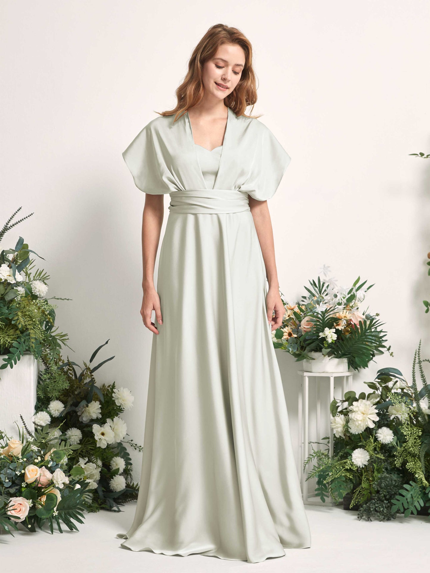 Mirabelle Ivory Satin Maxi Dress