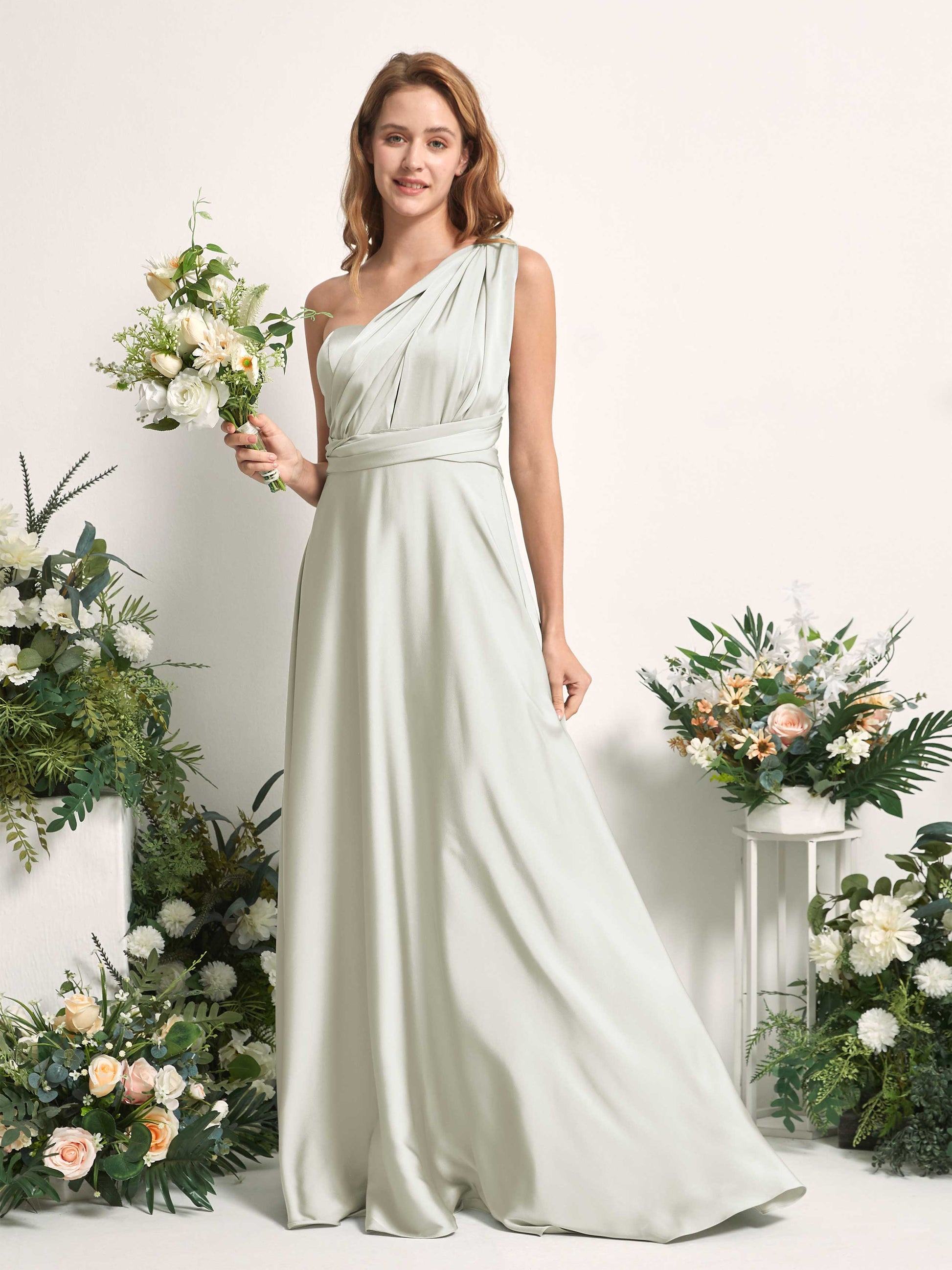 Mirabelle Ivory Satin Maxi Dress