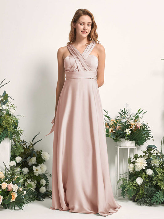 Mirabelle Pearl Pink Satin Maxi Dress