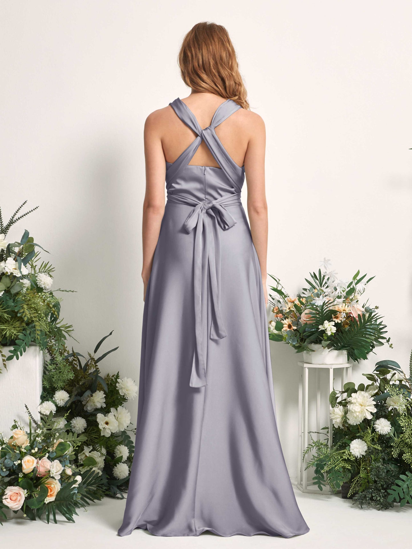 Mirabelle Purple Haze Satin Maxi Dress