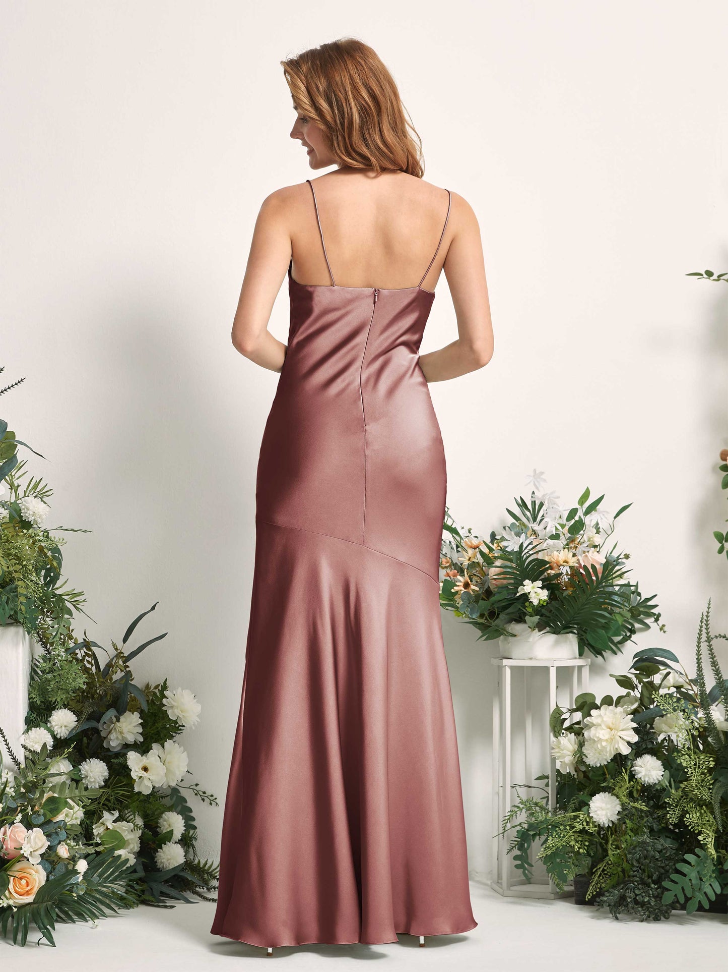 Miranda Desert Rose Satin Sleeveless Maxi Dress