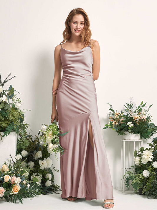 Miranda Dusty Rose Satin Sleeveless Maxi Dress