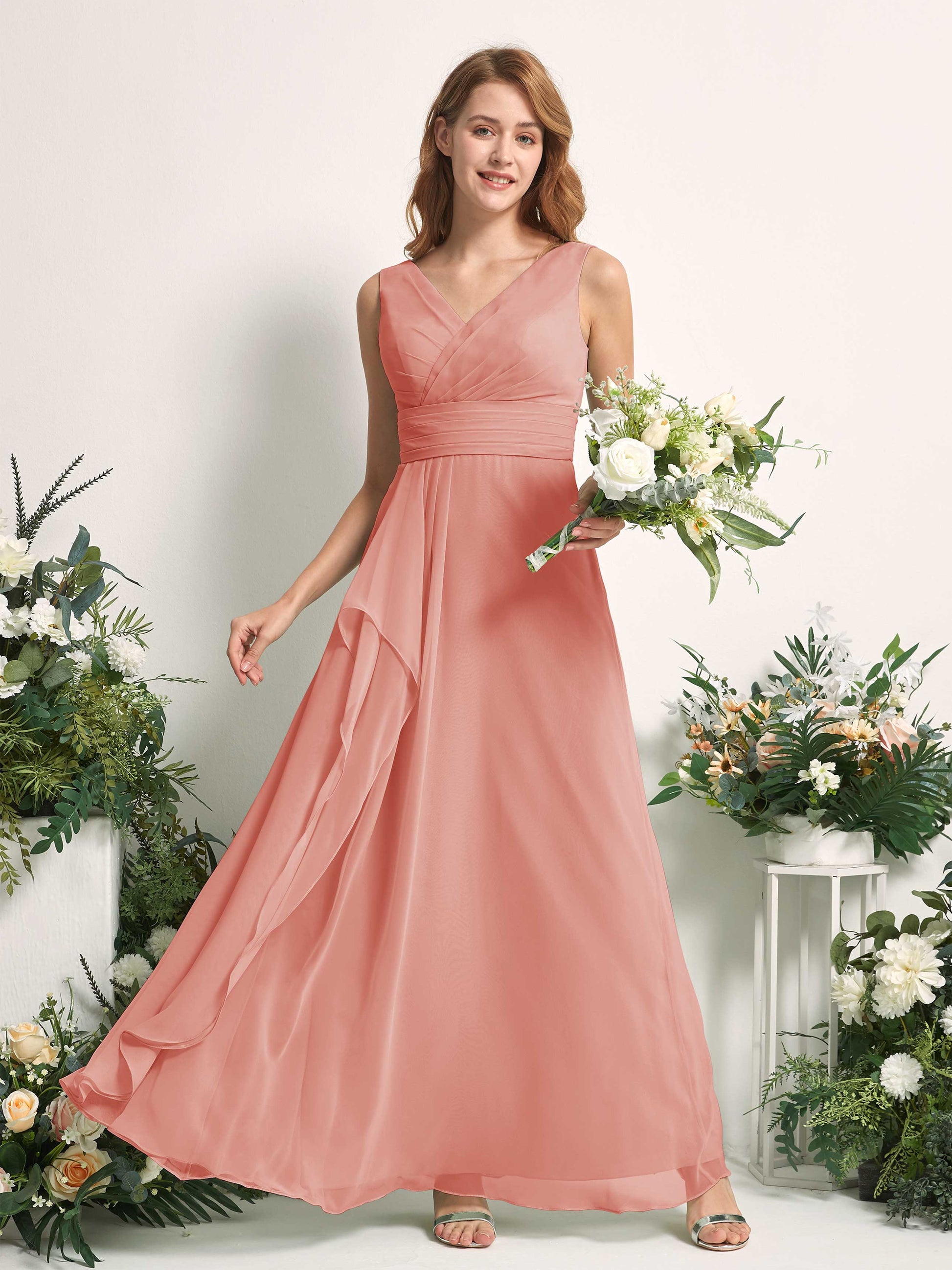 Mollie Champagne Rose Sleeveless Maxi Dress