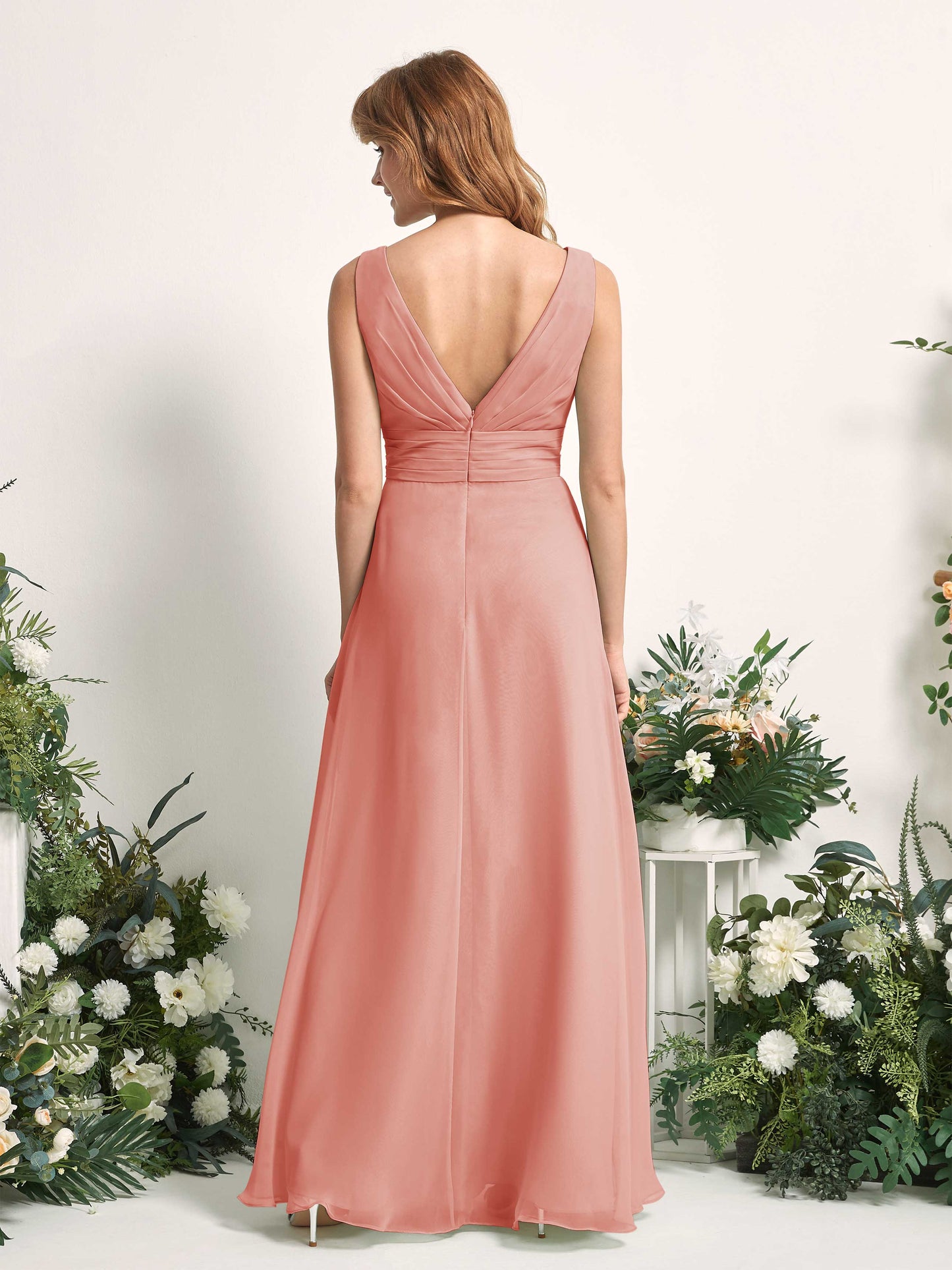 Mollie Champagne Rose Sleeveless Maxi Dress