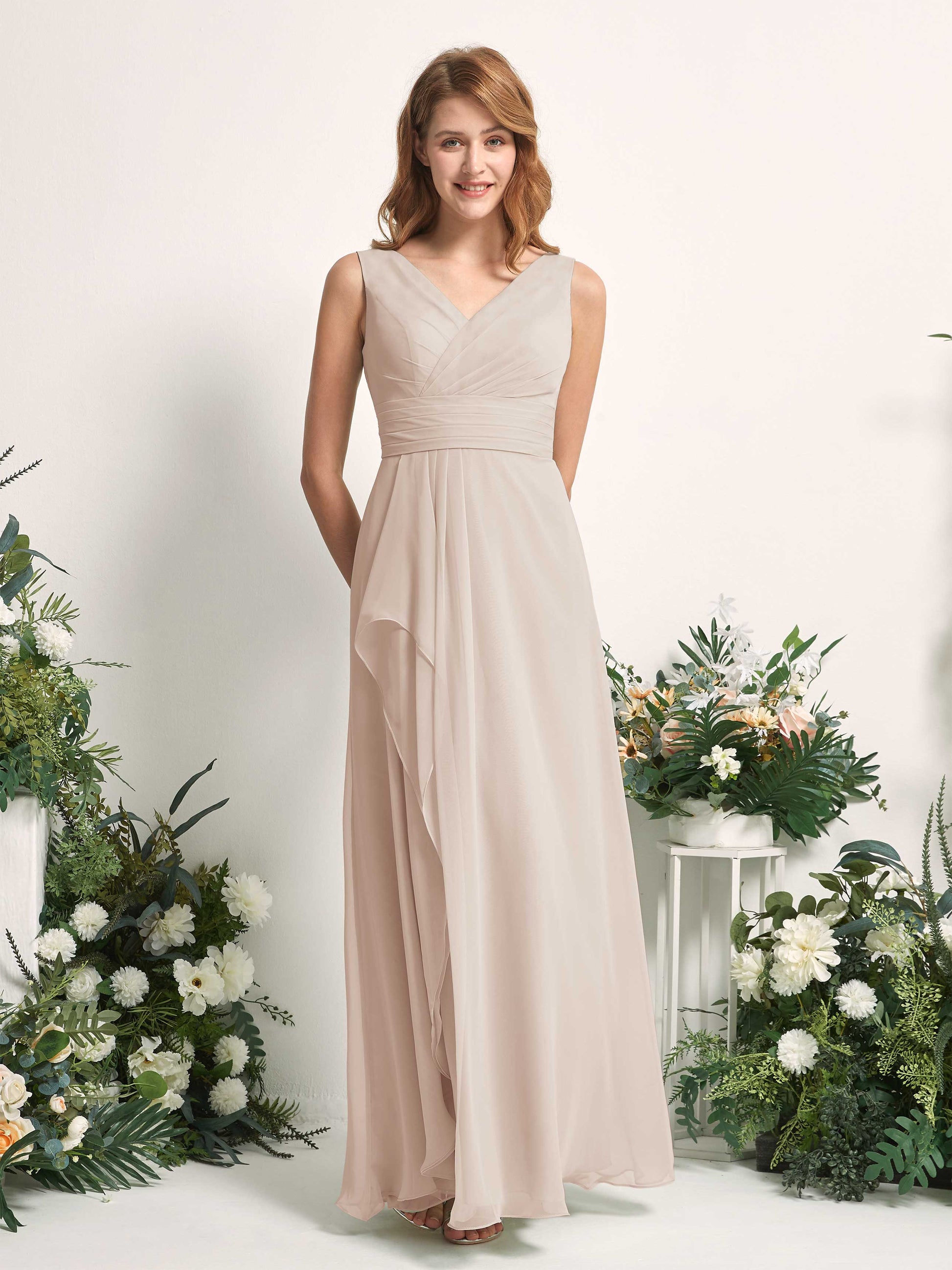 Mollie Champagne Sleeveless Maxi Dress