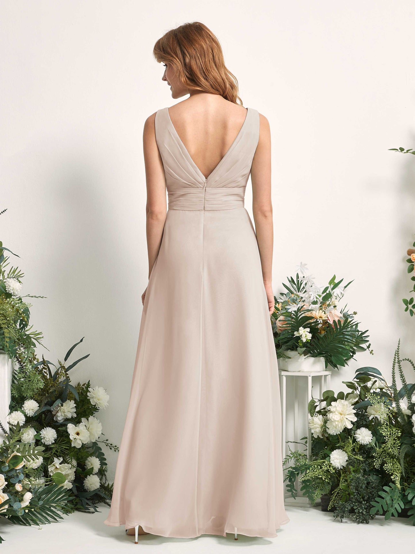 Mollie Champagne Sleeveless Maxi Dress