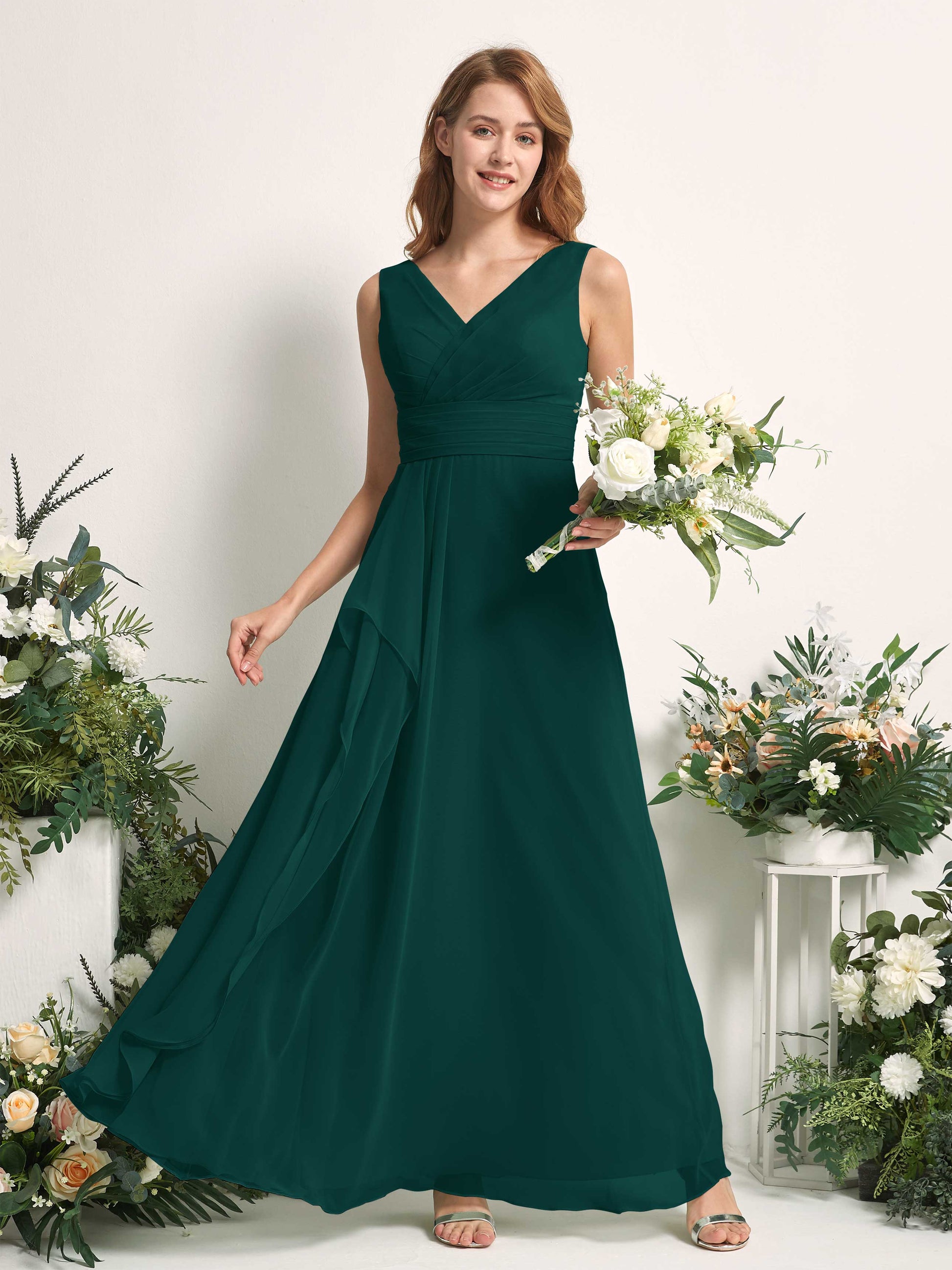 Mollie Dark Emerald Sleeveless Maxi Dress