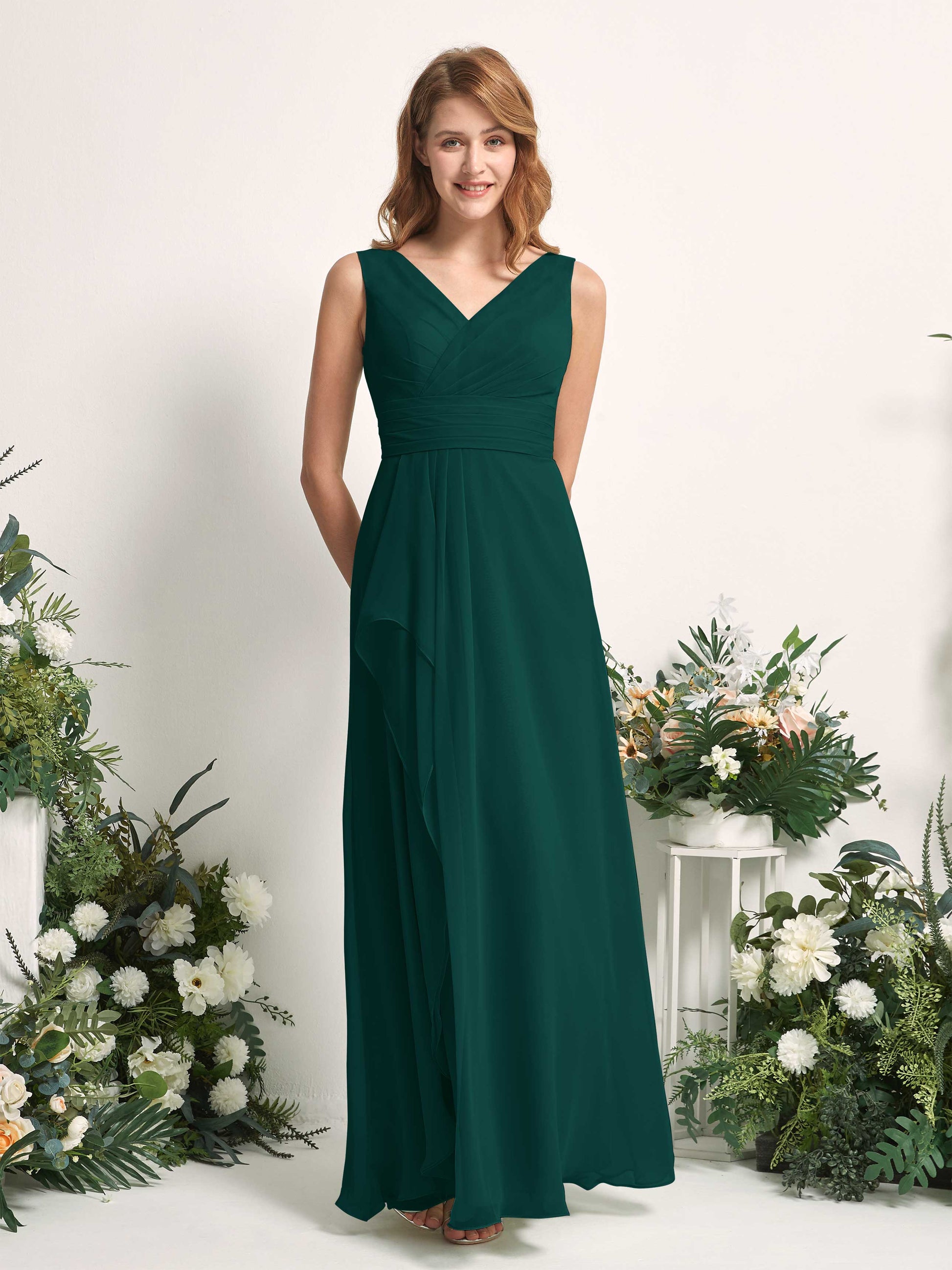 Mollie Dark Emerald Sleeveless Maxi Dress