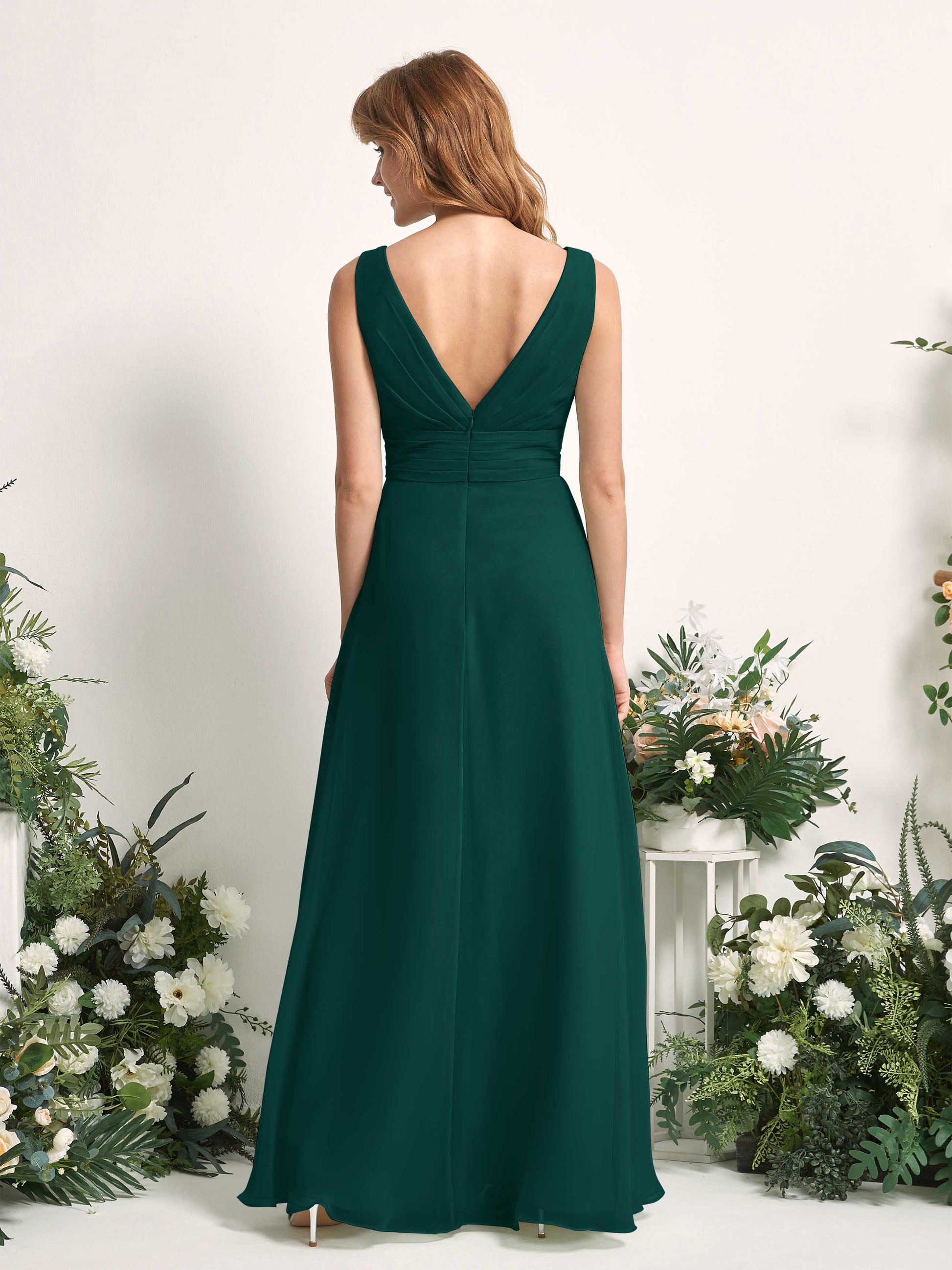 Mollie Dark Emerald Sleeveless Maxi Dress