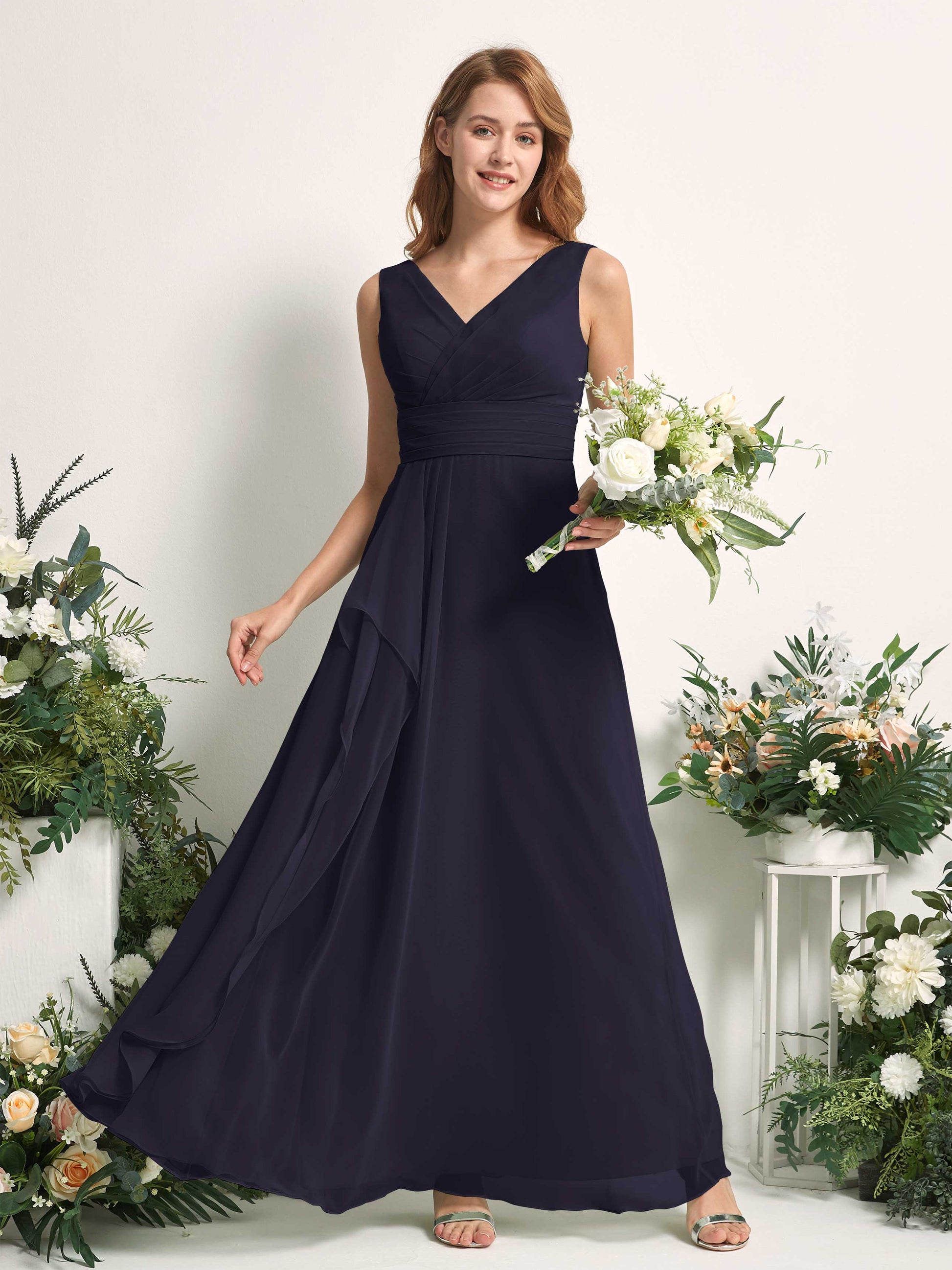 Mollie Dark Navy Sleeveless Maxi Dress