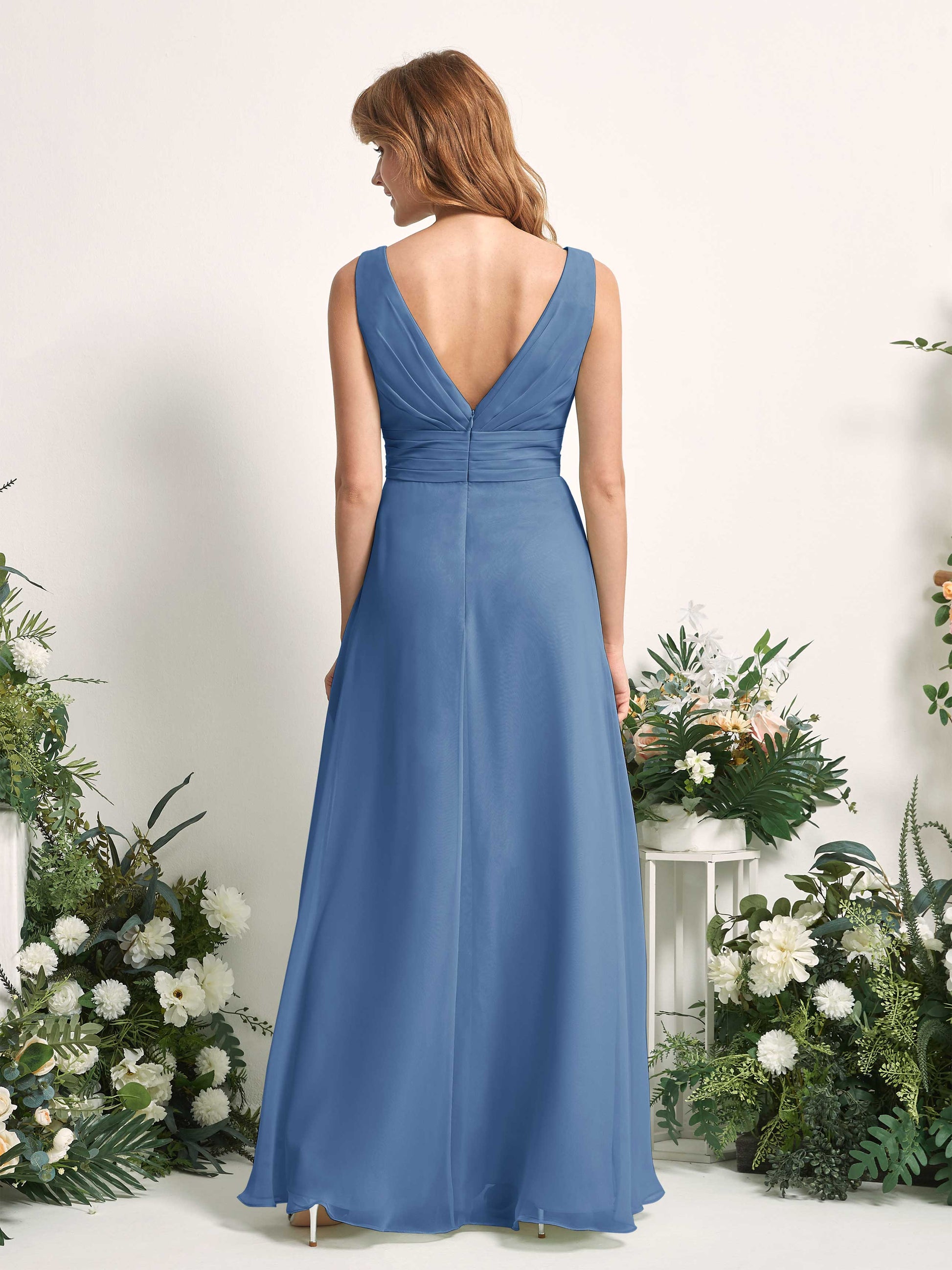 Mollie Dusty Blue Sleeveless Maxi Dress