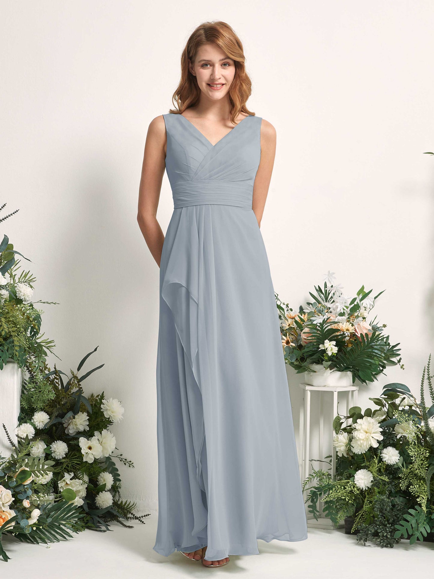 Mollie Dusty Blue-Upgrade Sleeveless Maxi Dress