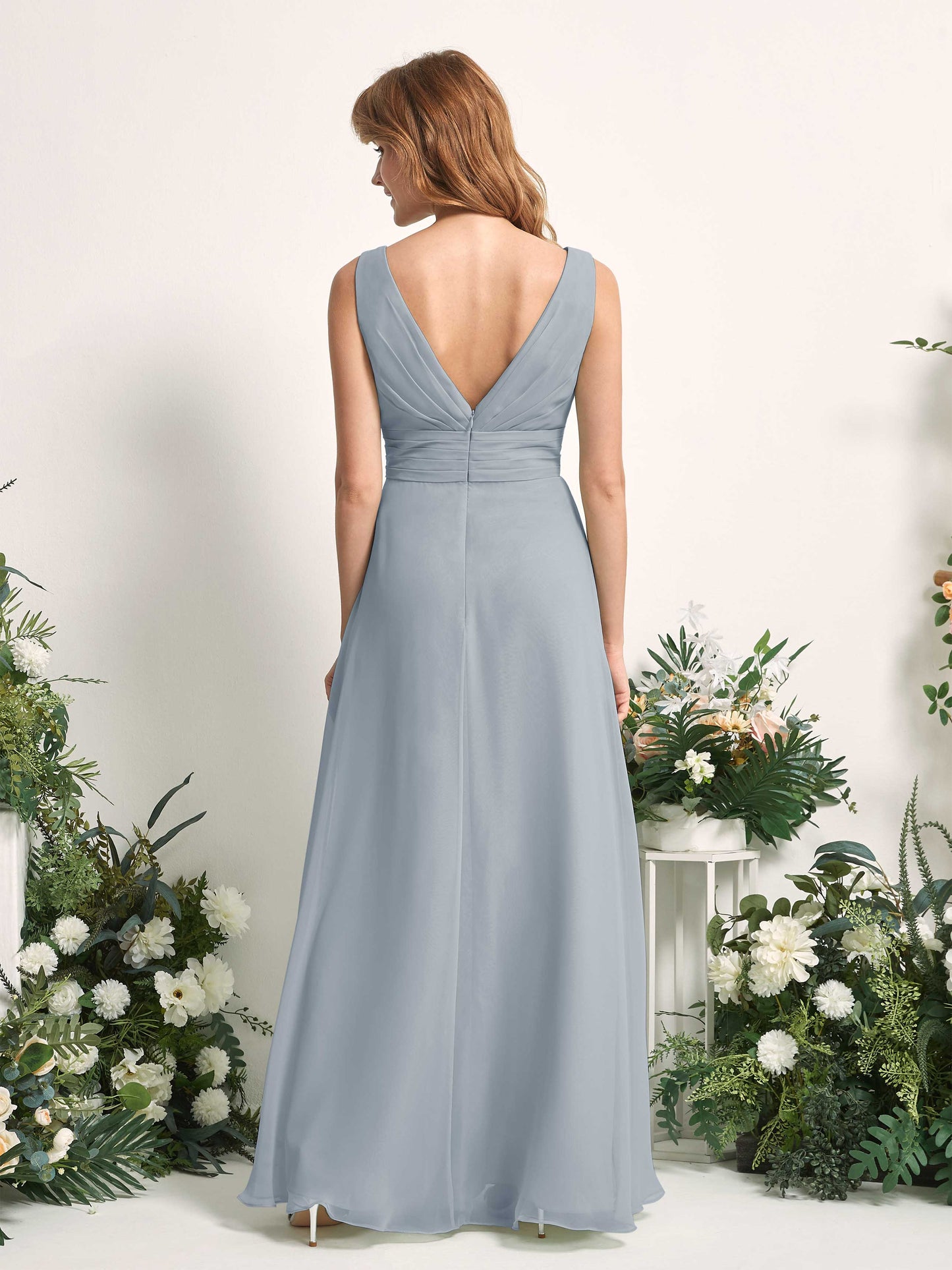 Mollie Dusty Blue-Upgrade Sleeveless Maxi Dress