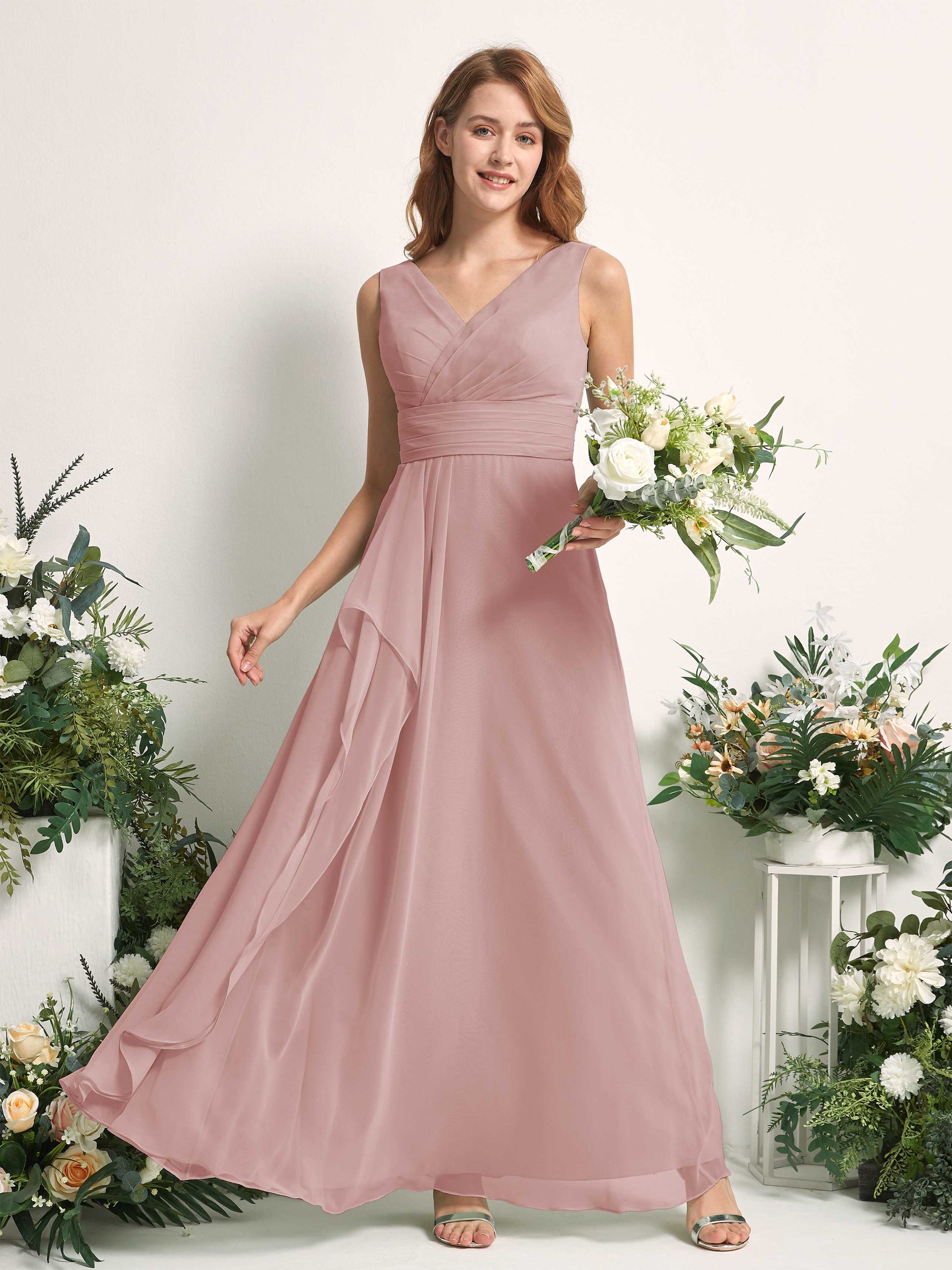 Mollie Dusty Rose Sleeveless Maxi Dress