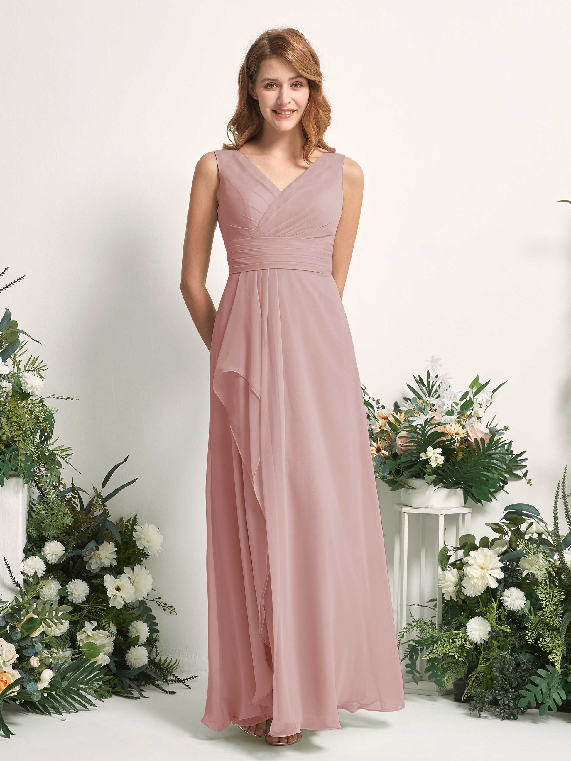 Mollie Dusty Rose Sleeveless Maxi Dress