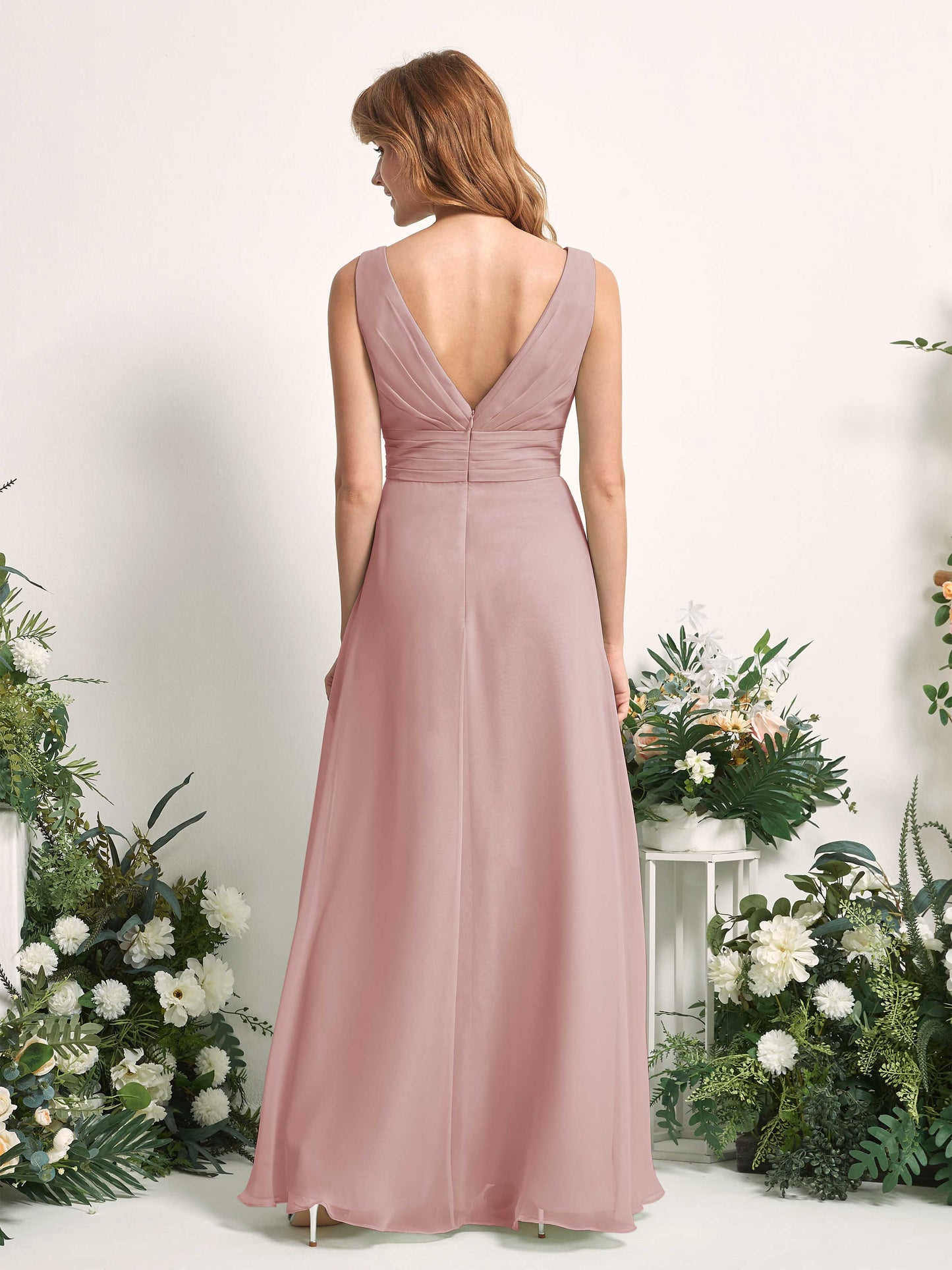 Mollie Dusty Rose Sleeveless Maxi Dress