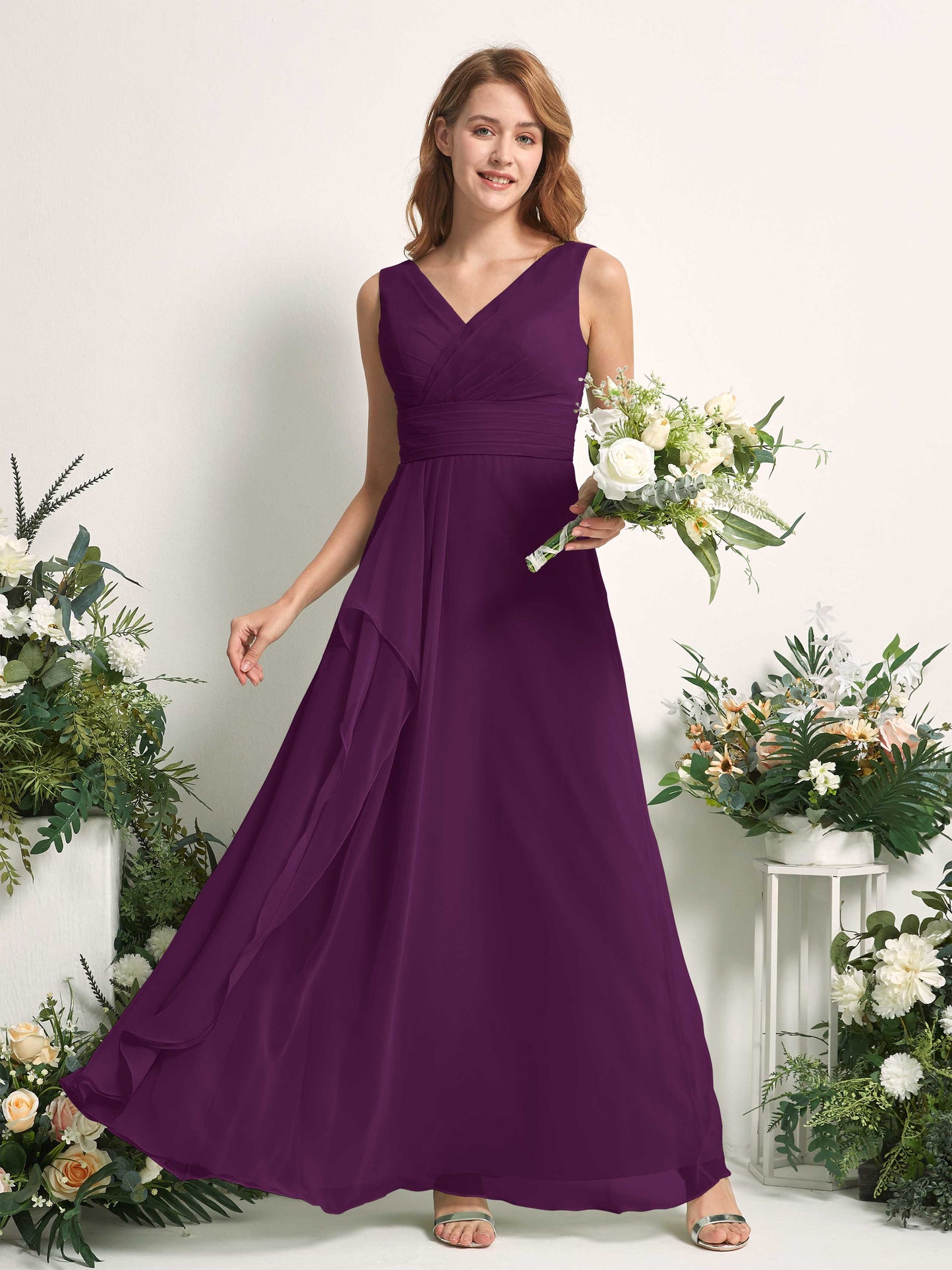 Mollie Grape Sleeveless Maxi Dress