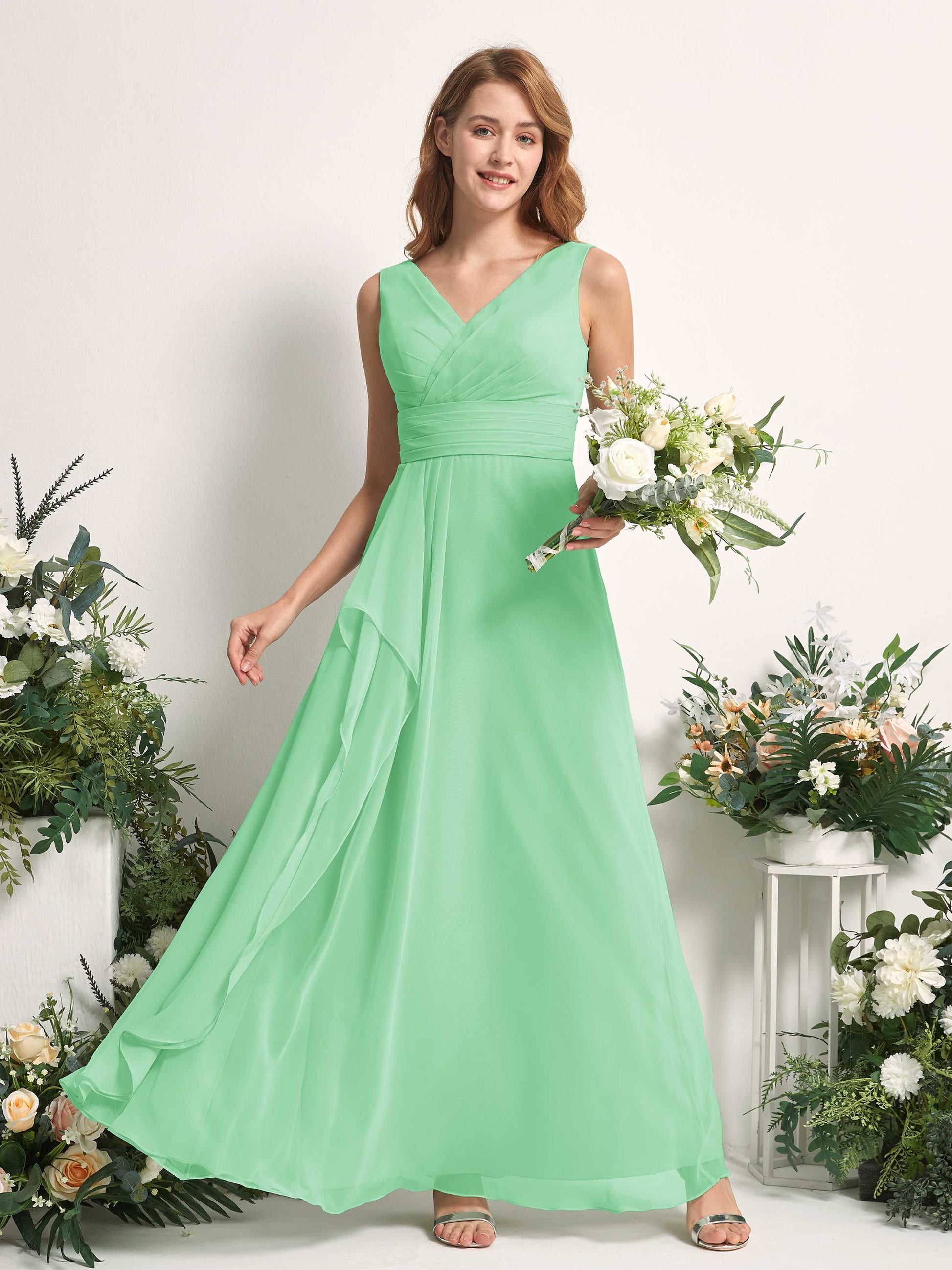 Mollie Mint Green Sleeveless Maxi Dress