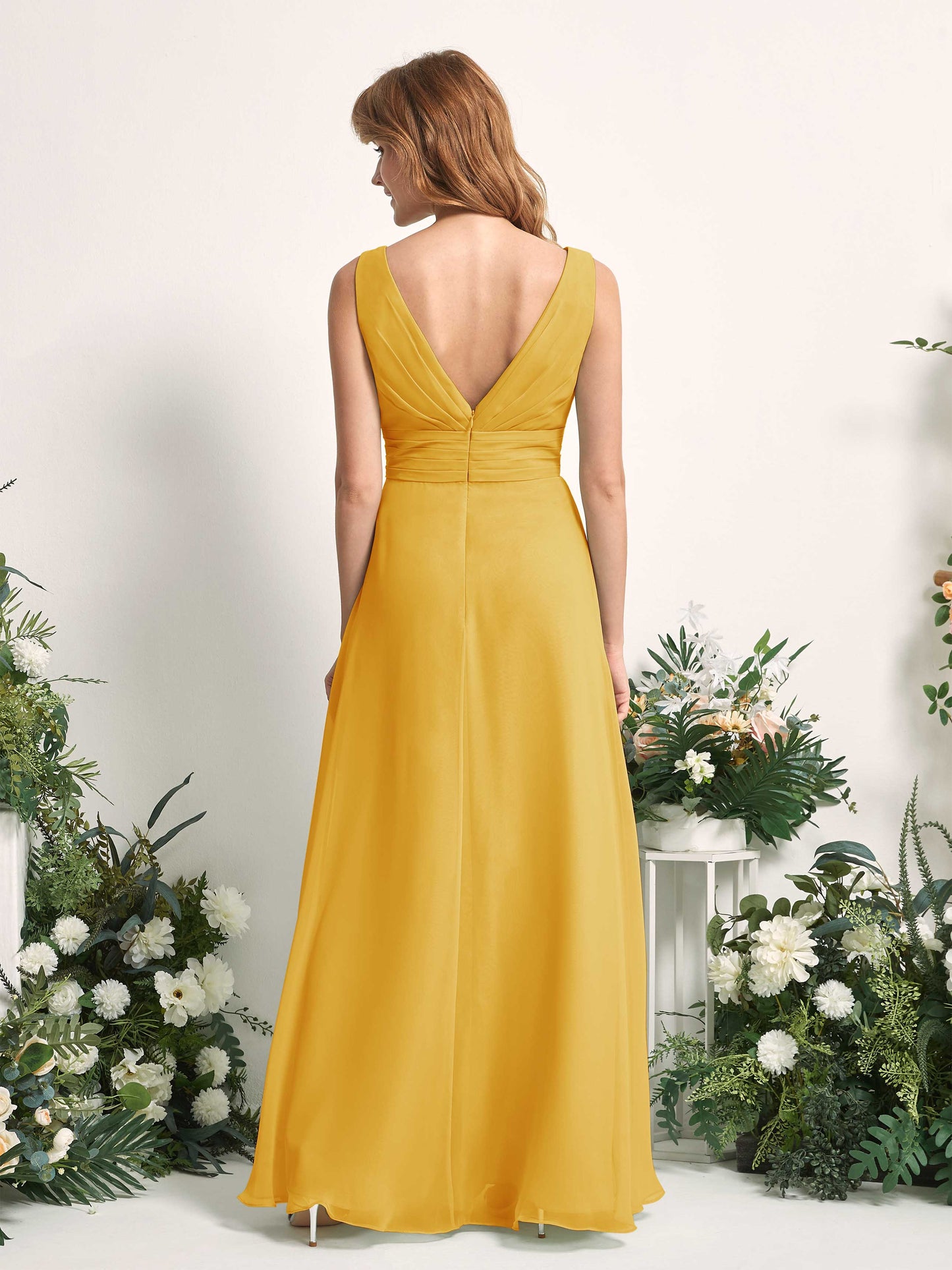 Mollie Mustard Yellow Sleeveless Maxi Dress