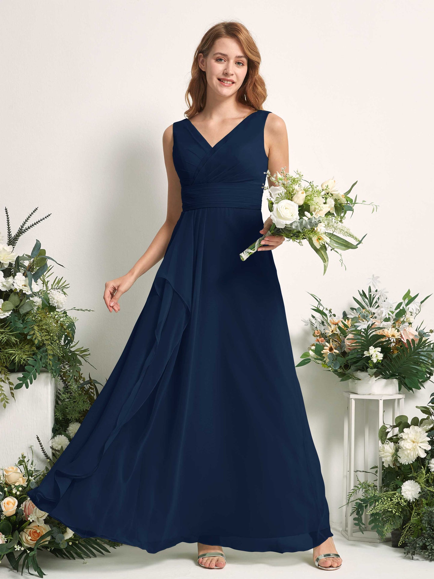 Mollie Navy Sleeveless Maxi Dress