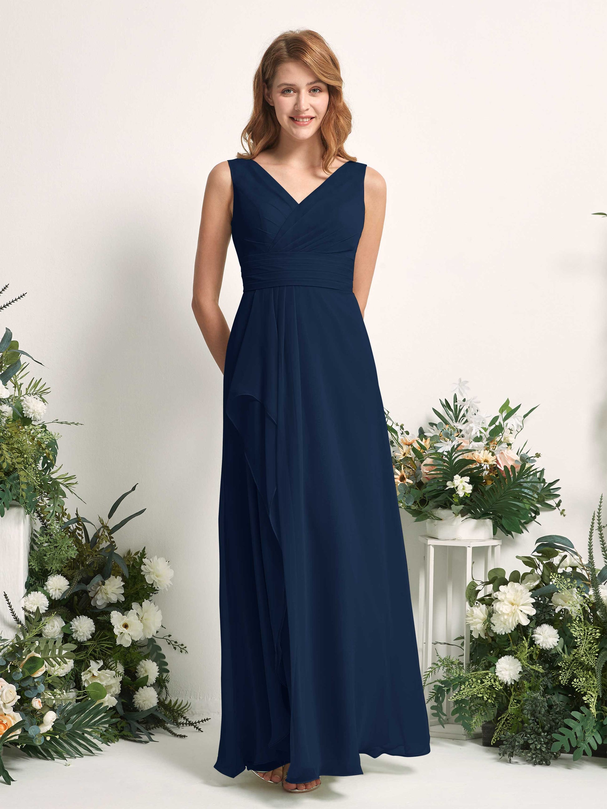 Mollie Navy Sleeveless Maxi Dress