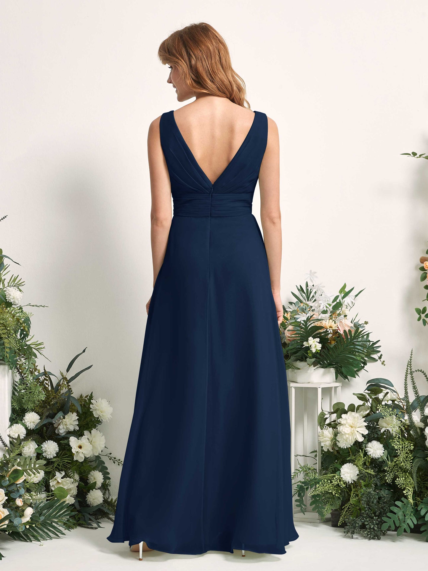 Mollie Navy Sleeveless Maxi Dress