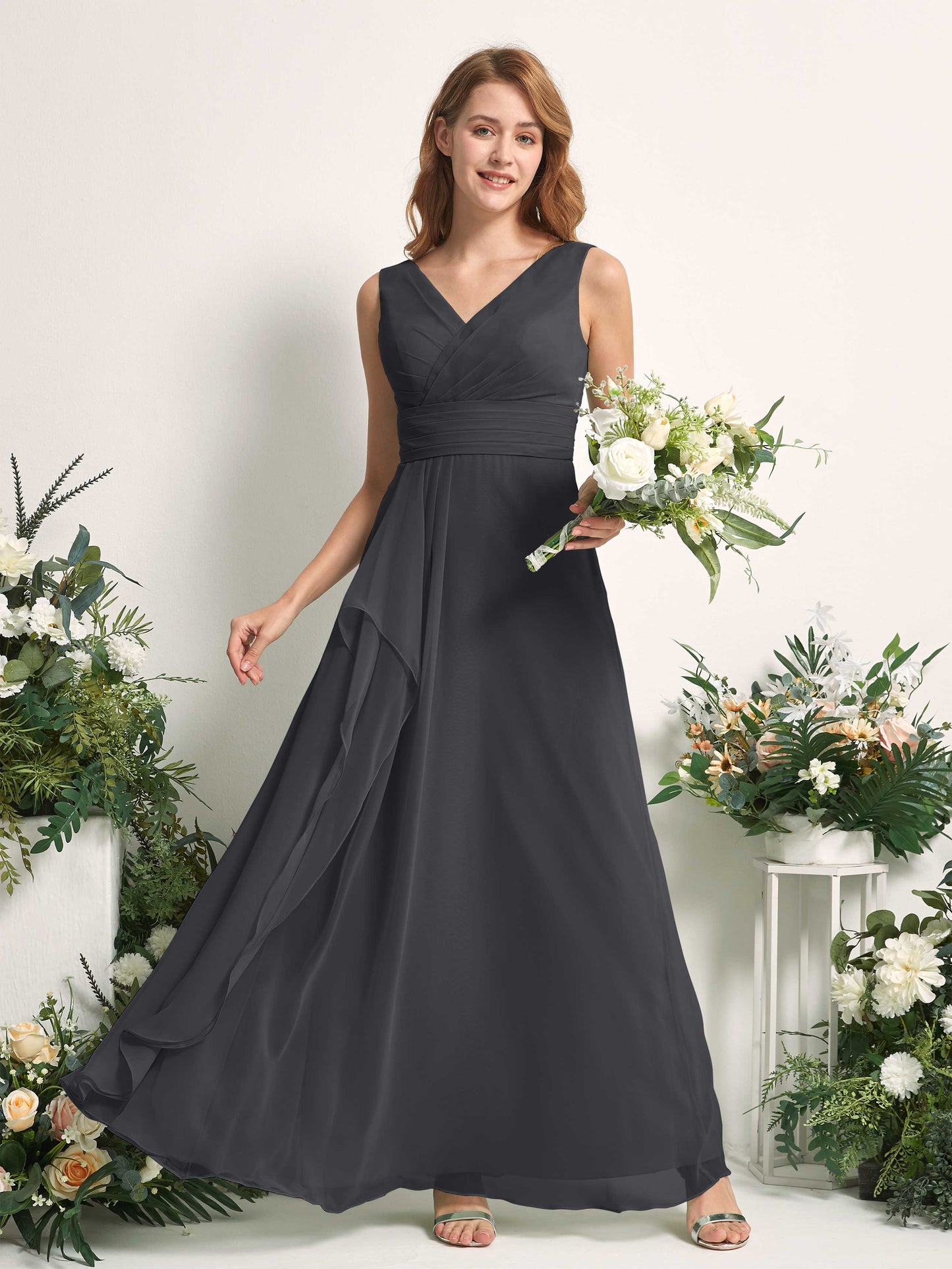 Mollie Pewter Sleeveless Maxi Dress