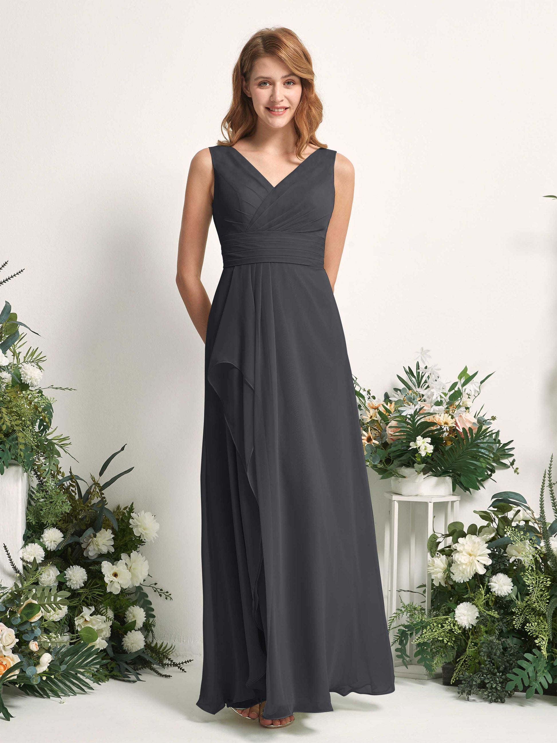 Mollie Pewter Sleeveless Maxi Dress