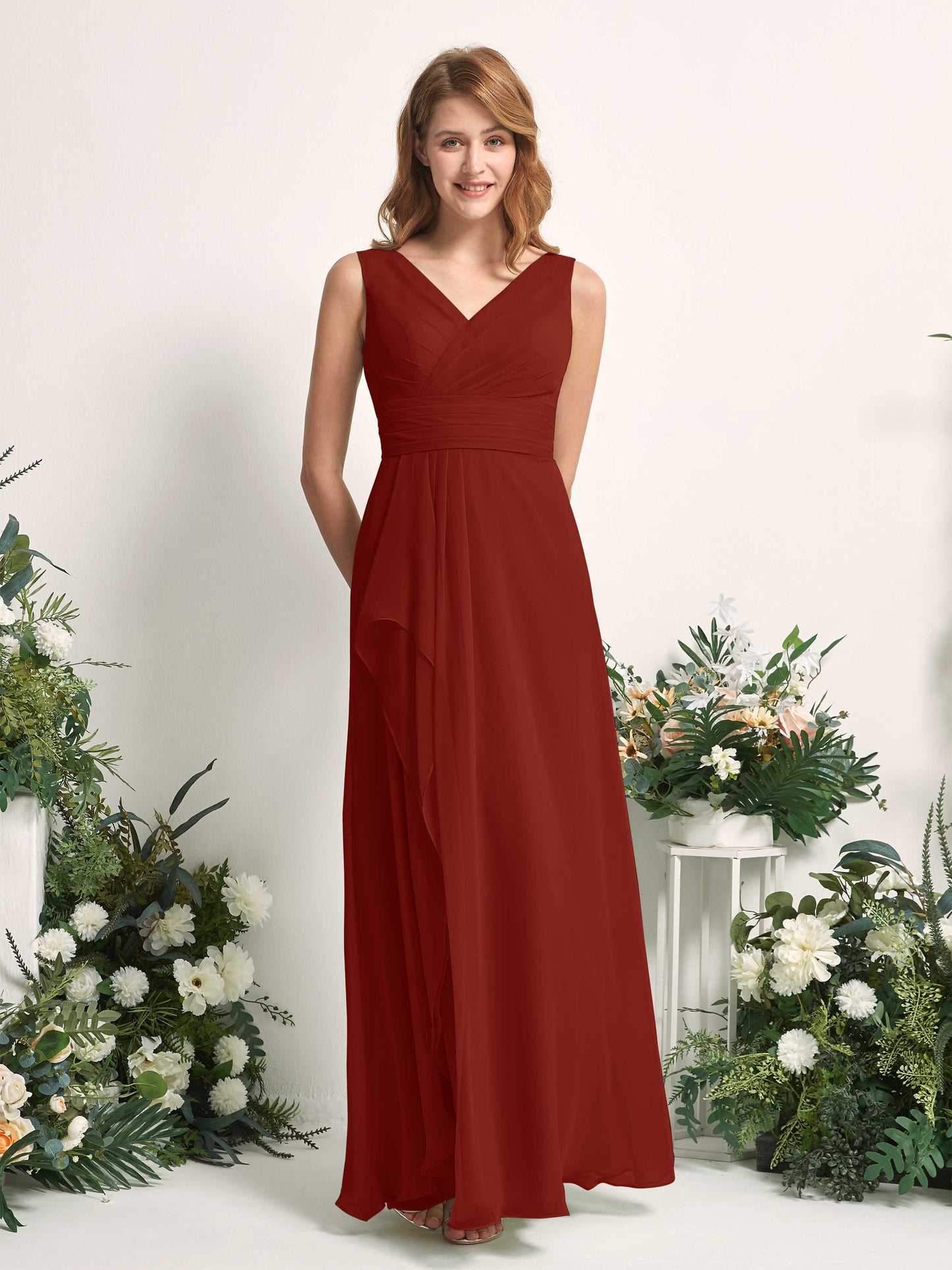 Mollie Rust Sleeveless Maxi Dress