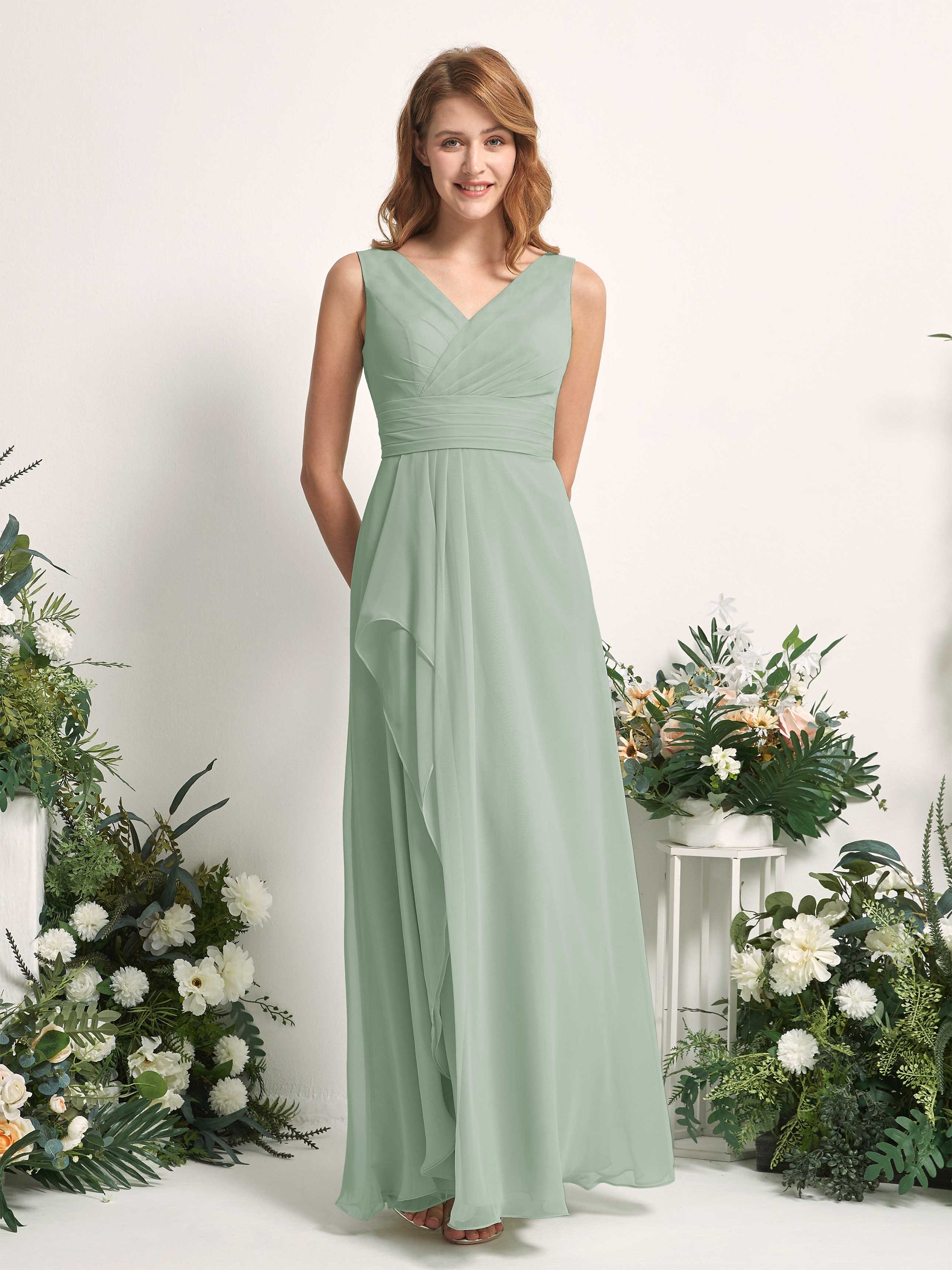 Mollie Sage Green Sleeveless Maxi Dress