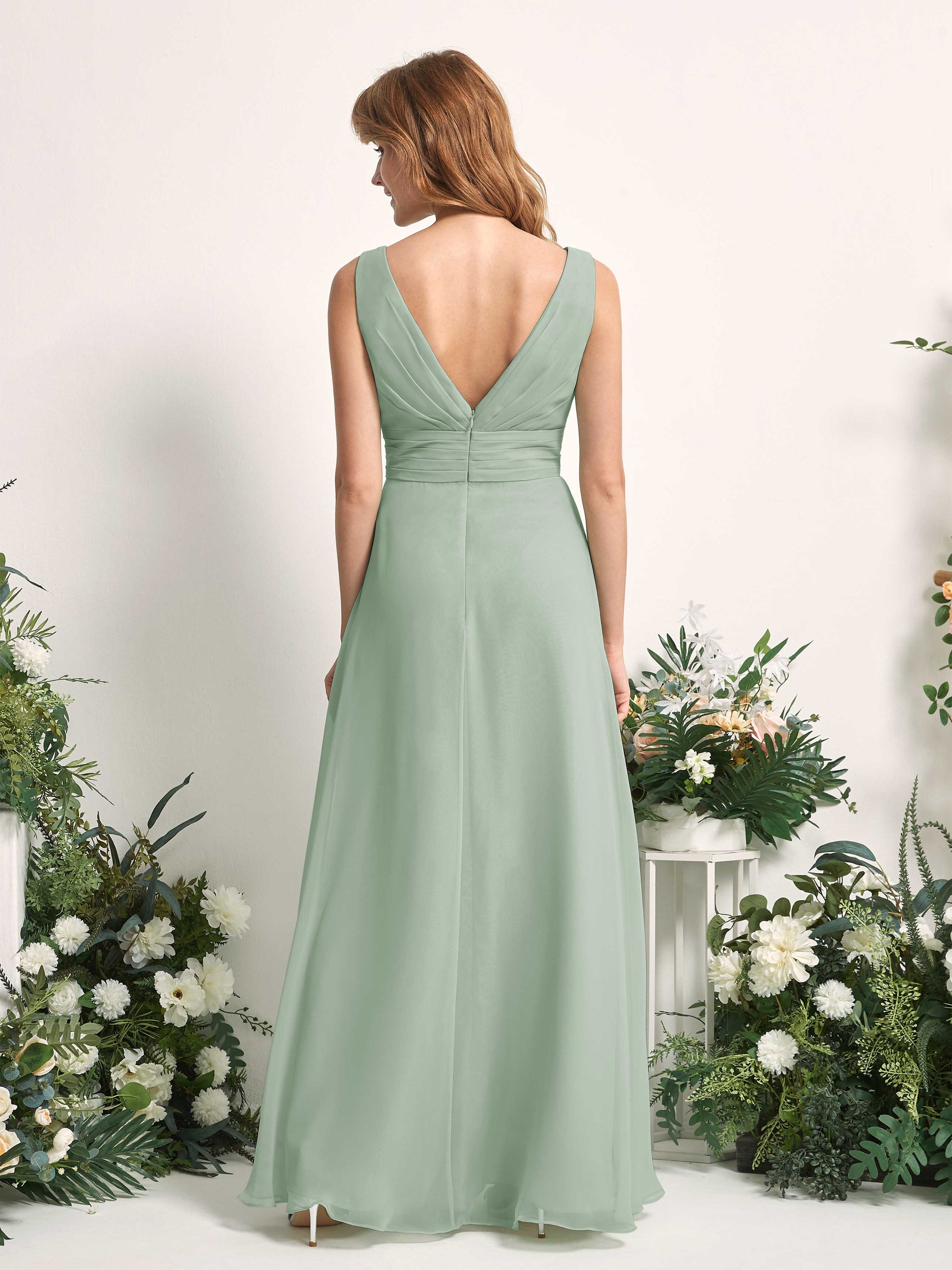 Mollie Sage Green Sleeveless Maxi Dress