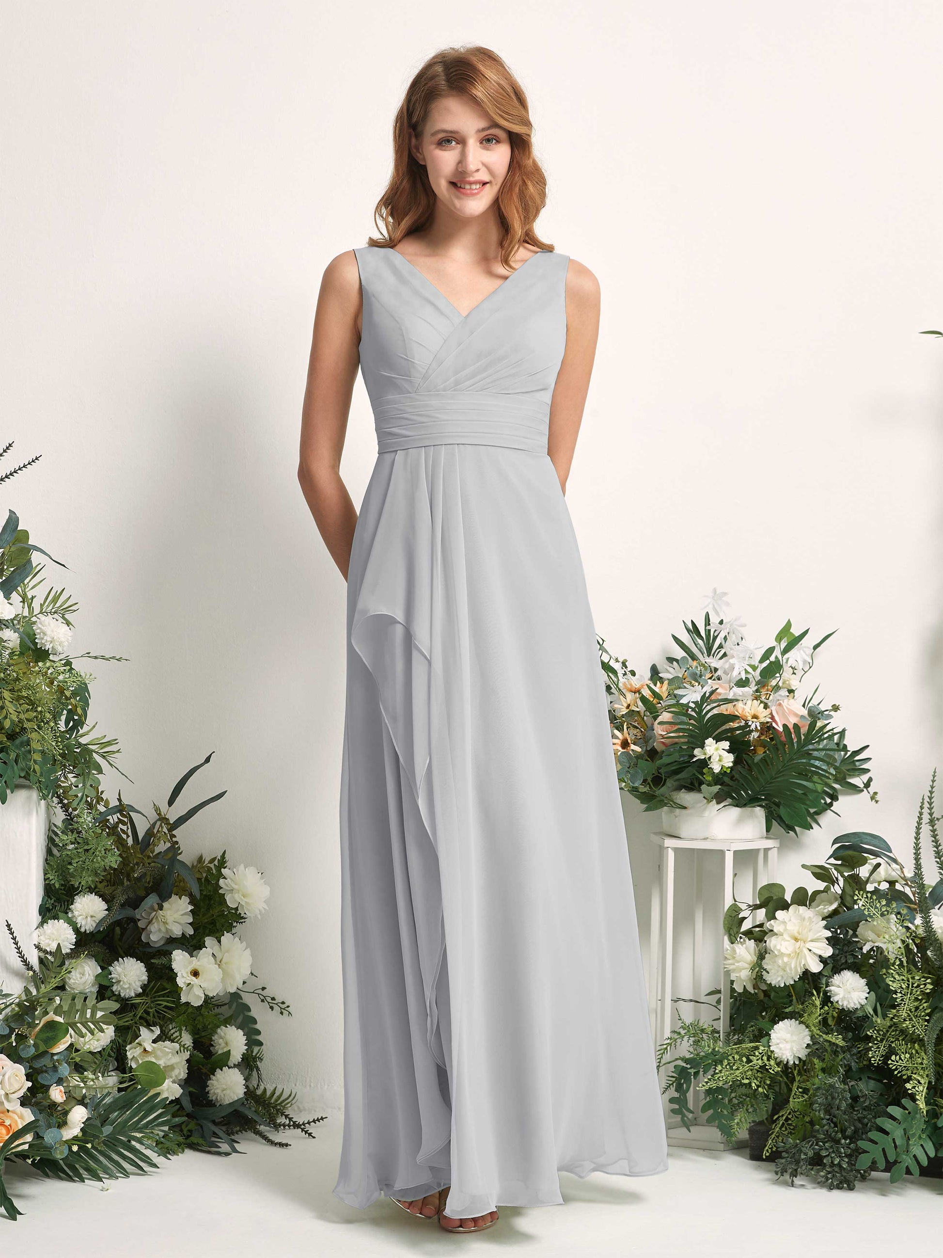 Mollie Silver Sleeveless Maxi Dress