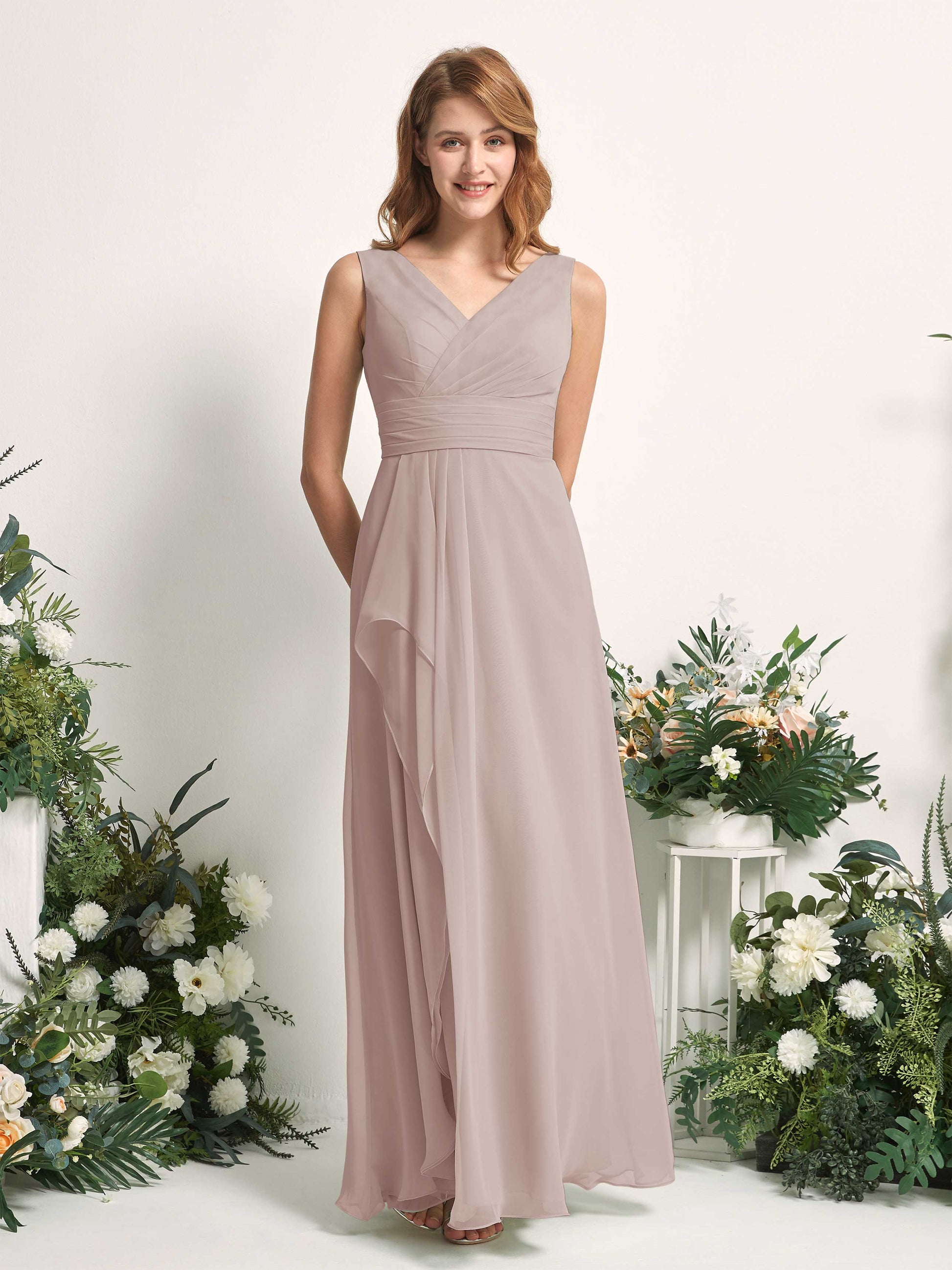 Mollie Taupe Sleeveless Maxi Dress