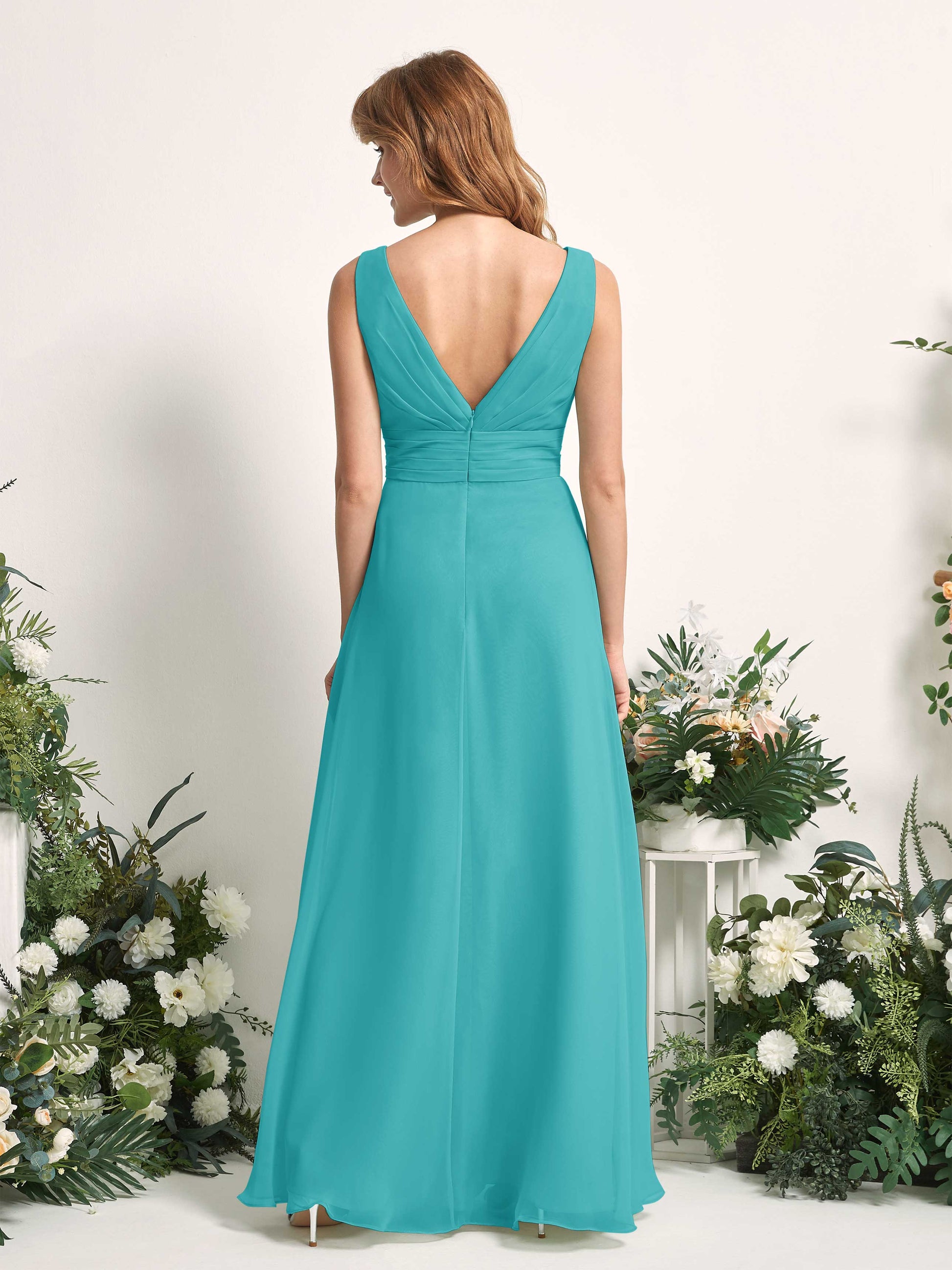 Mollie Turquoise Sleeveless Maxi Dress