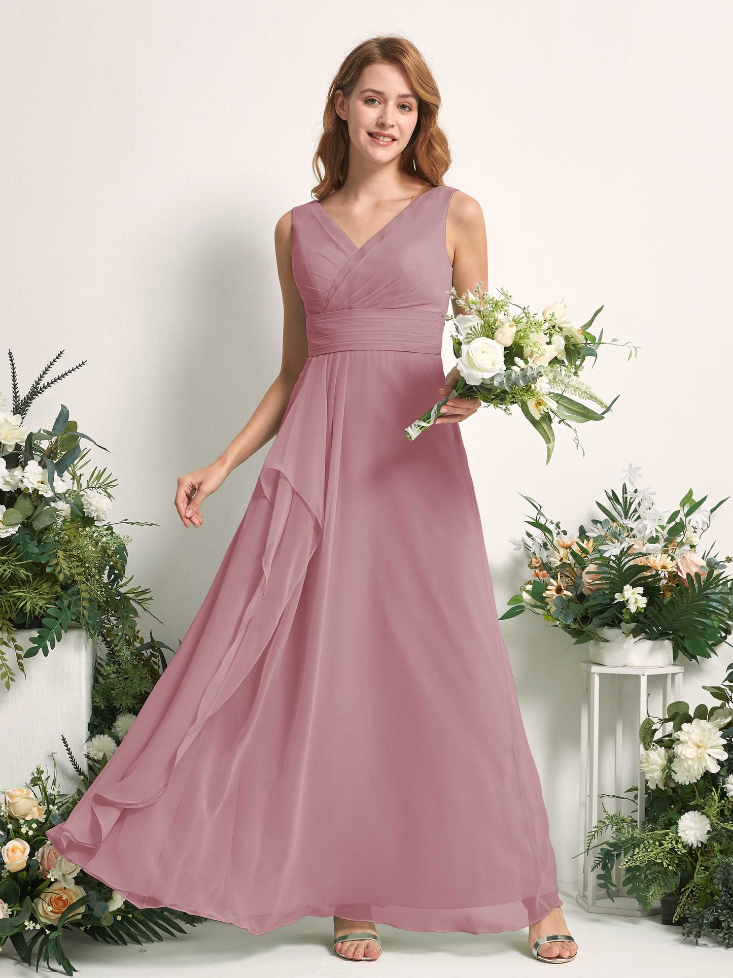 Mollie Vintage Mauve Sleeveless Maxi Dress