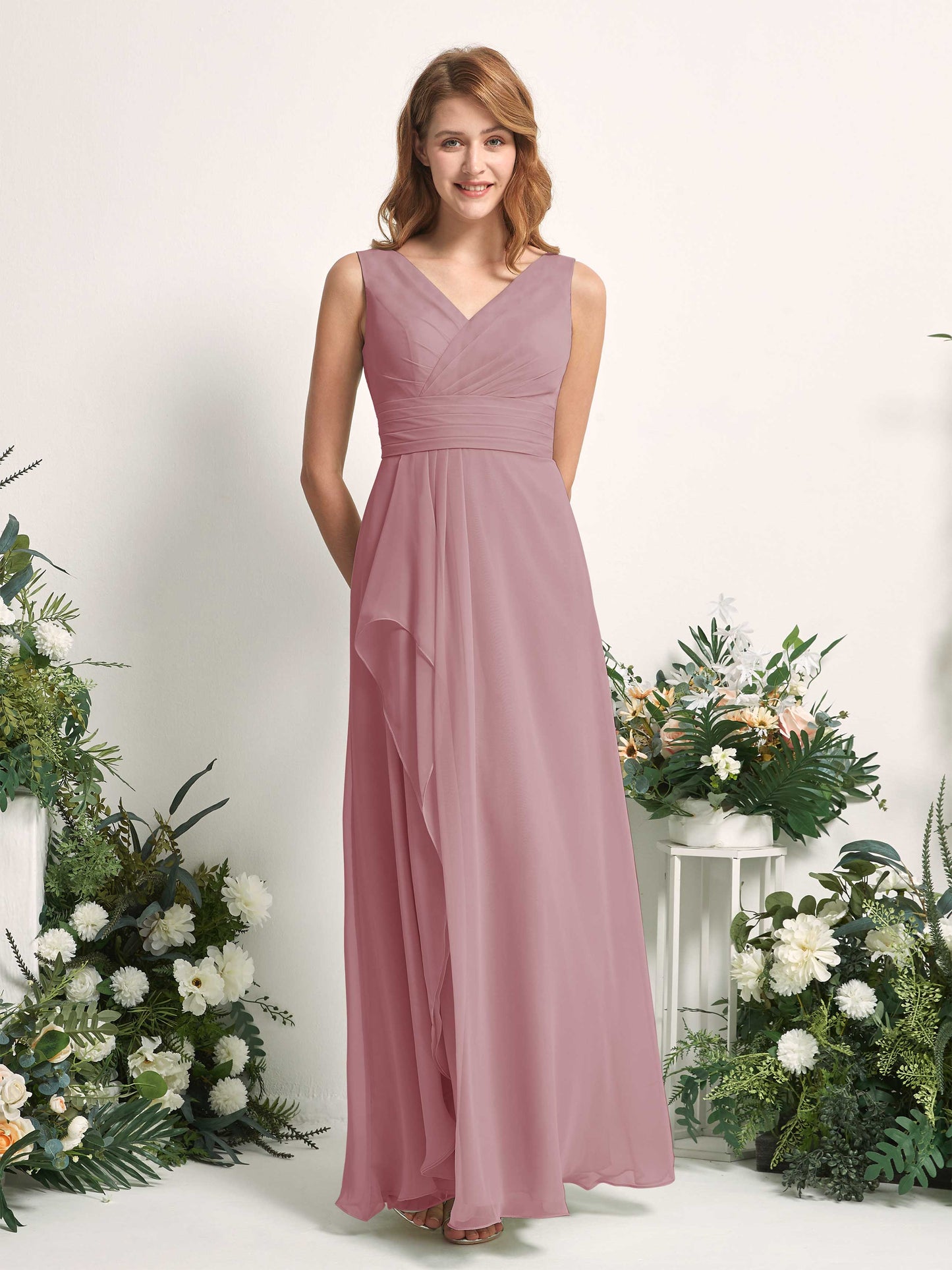 Mollie Vintage Mauve Sleeveless Maxi Dress