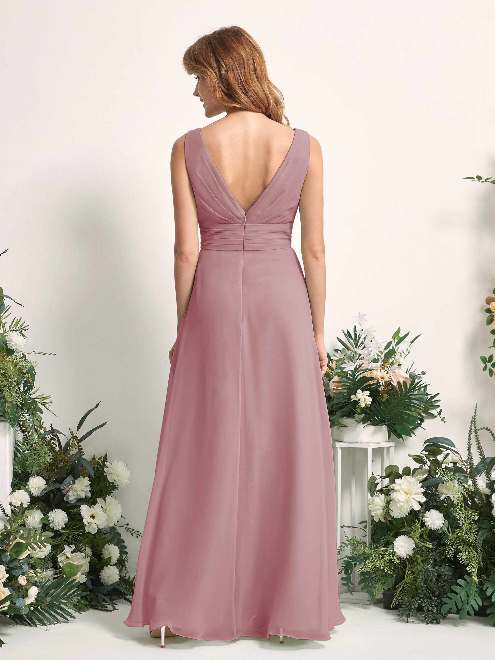 Mollie Vintage Mauve Sleeveless Maxi Dress