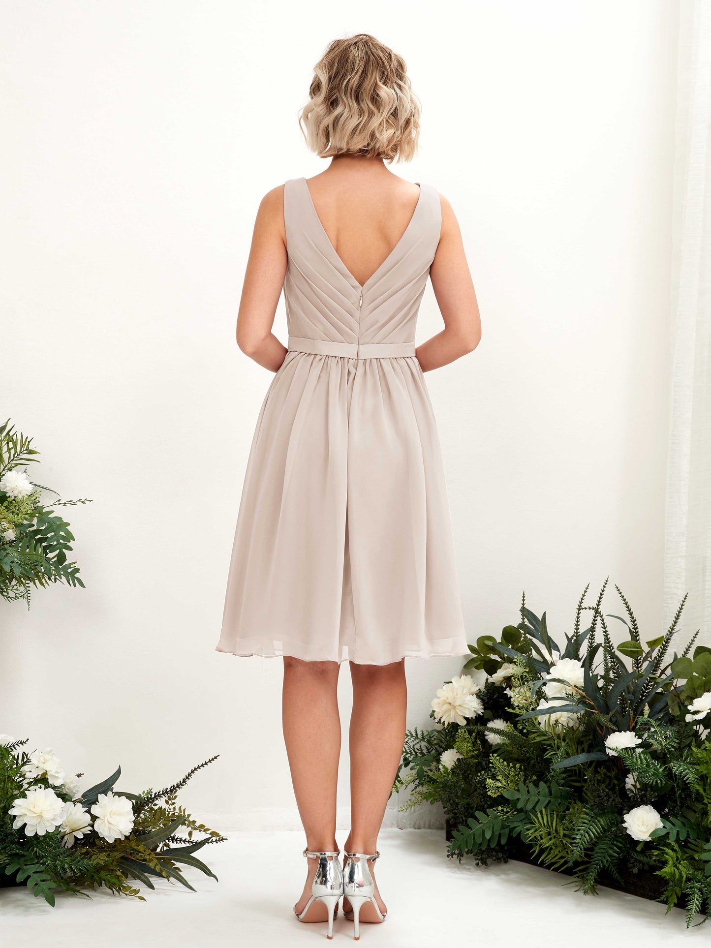 Natasha Champagne Sleeveless Midi Dress